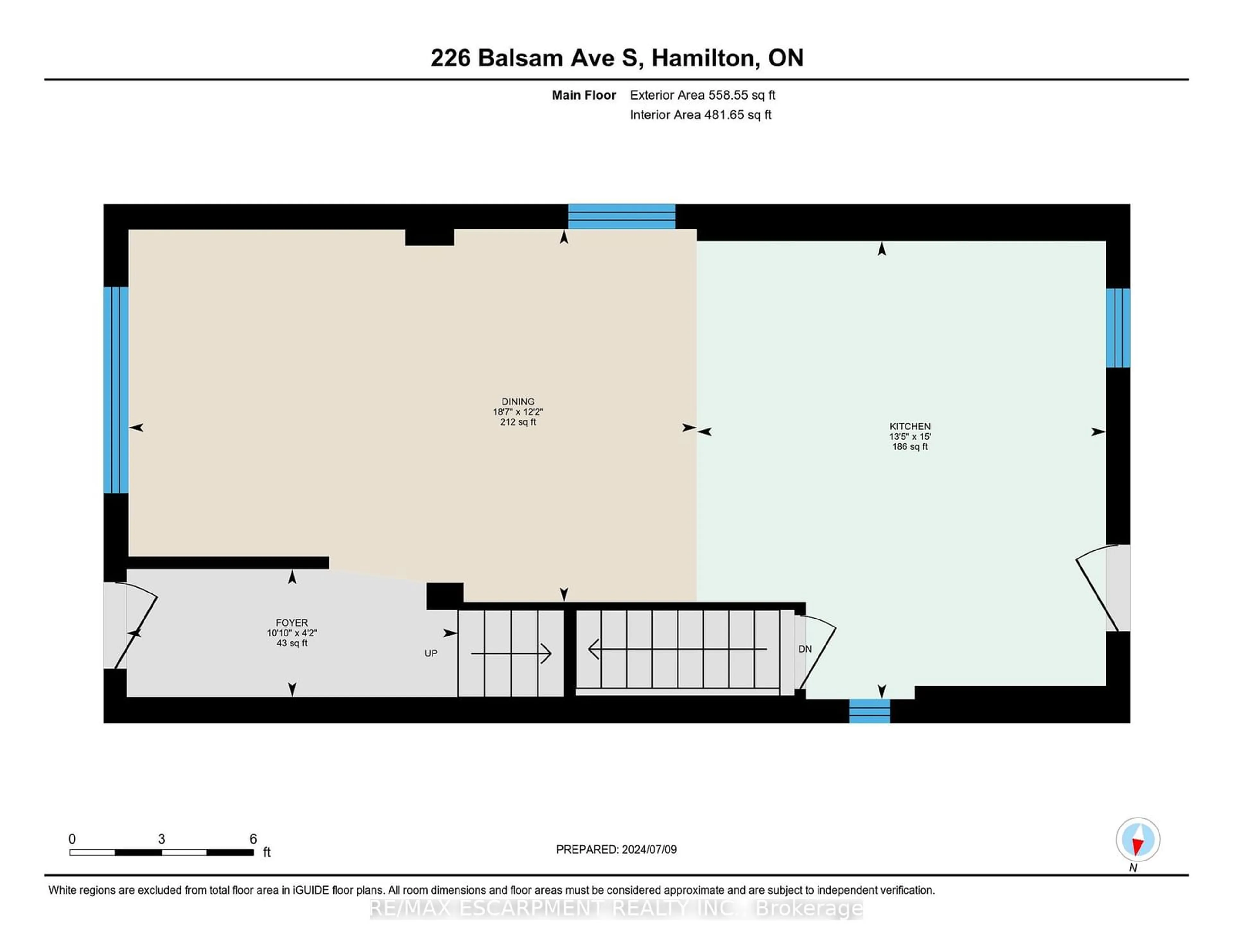 Floor plan for 226 Balsam Ave, Hamilton Ontario L8M 3C1