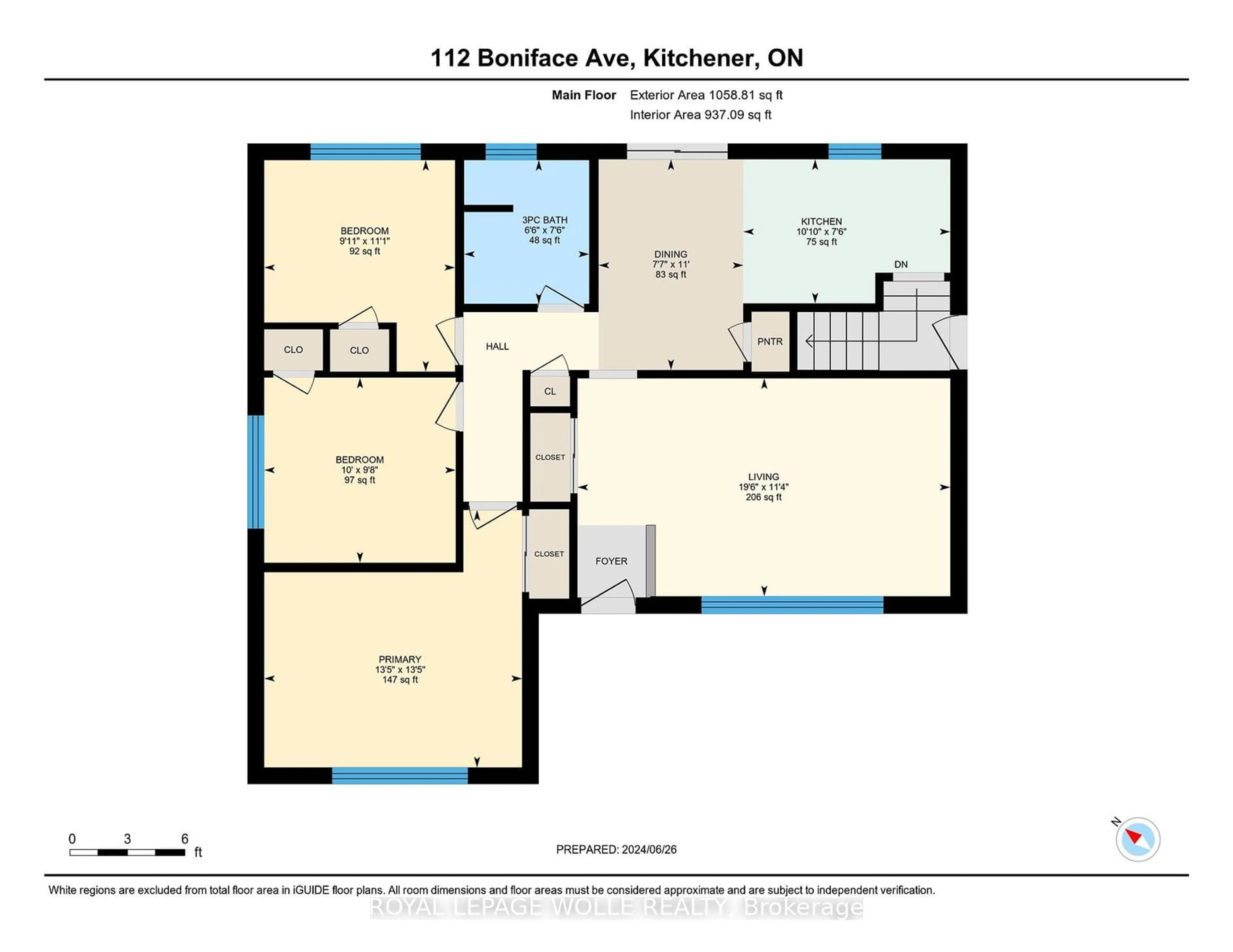 Floor plan for 112 Boniface Ave, Kitchener Ontario N2C 1L9