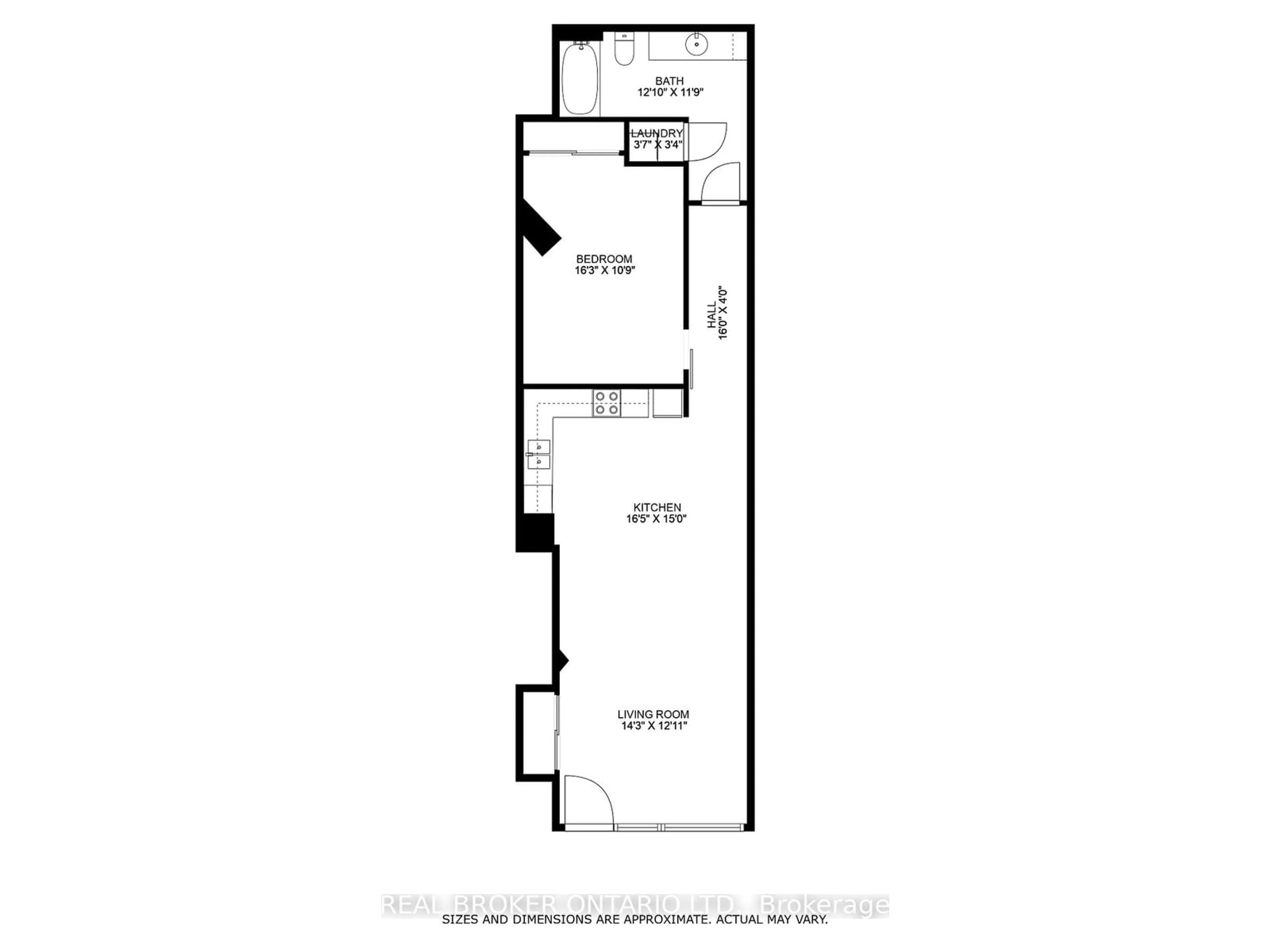 Floor plan for 66 Bay St #118, Hamilton Ontario L8P 0A4