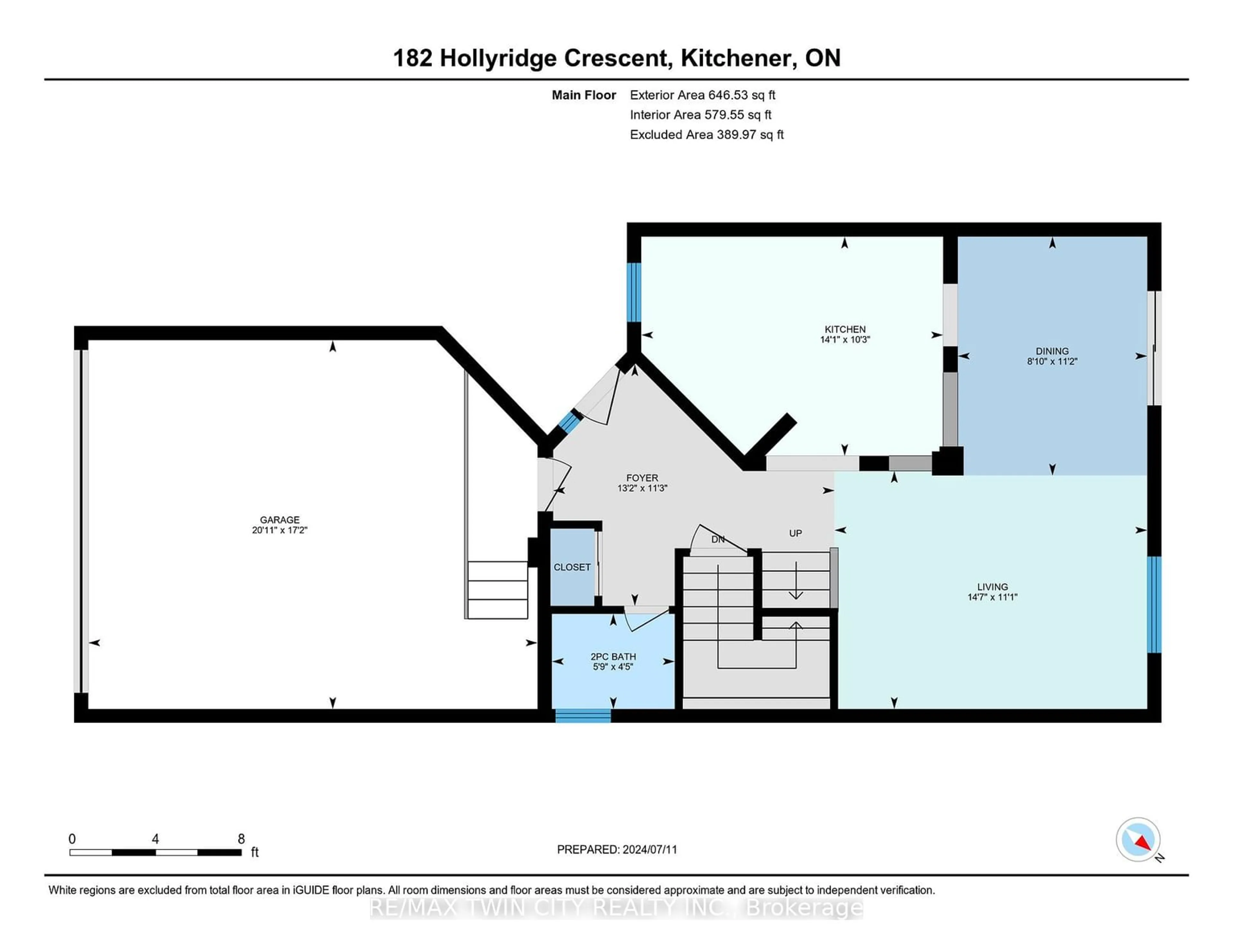 Floor plan for 182 Hollyridge Cres, Kitchener Ontario N2N 3N4