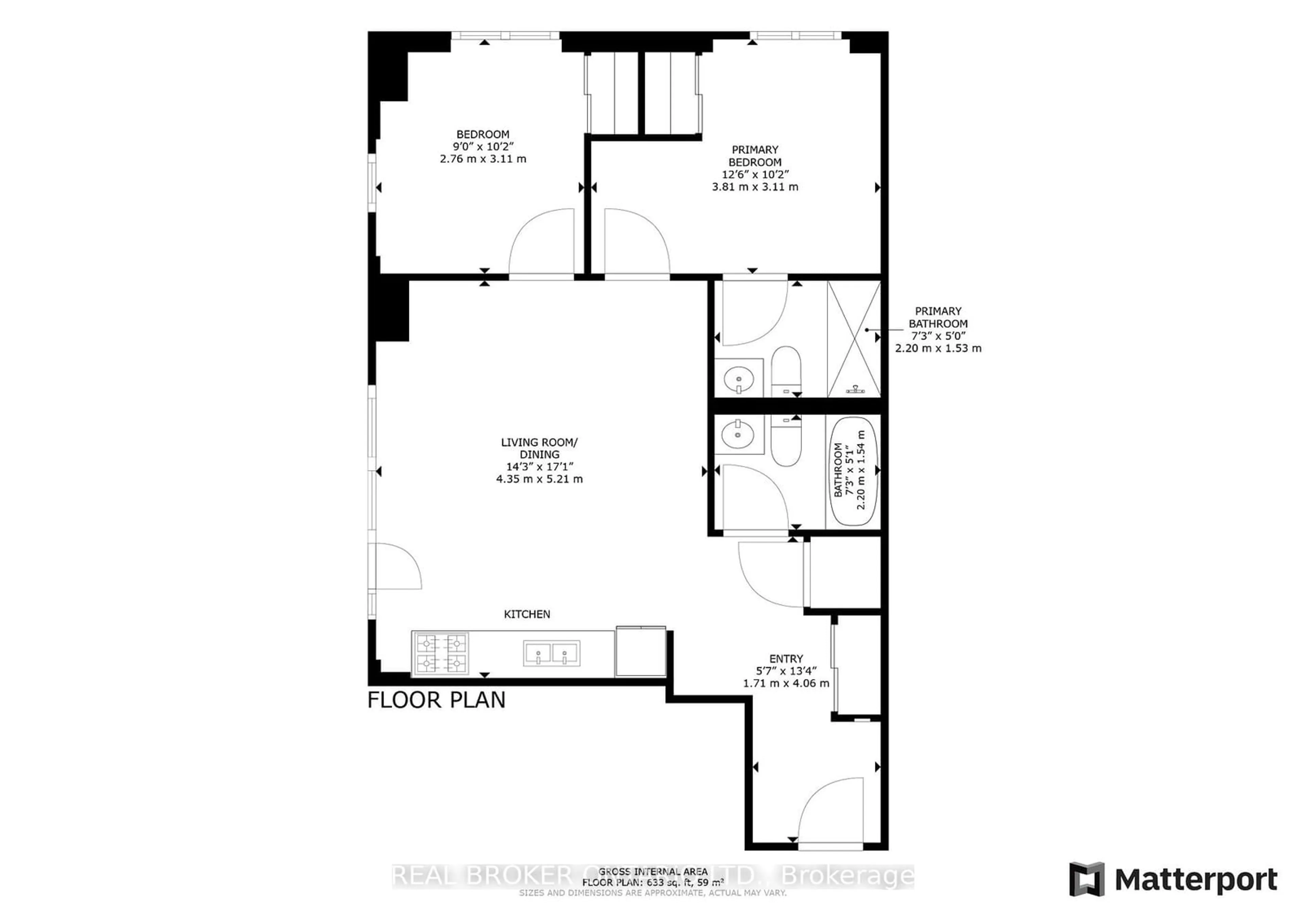 Floor plan for 60 Frederick St #3614, Kitchener Ontario N2H 0C7