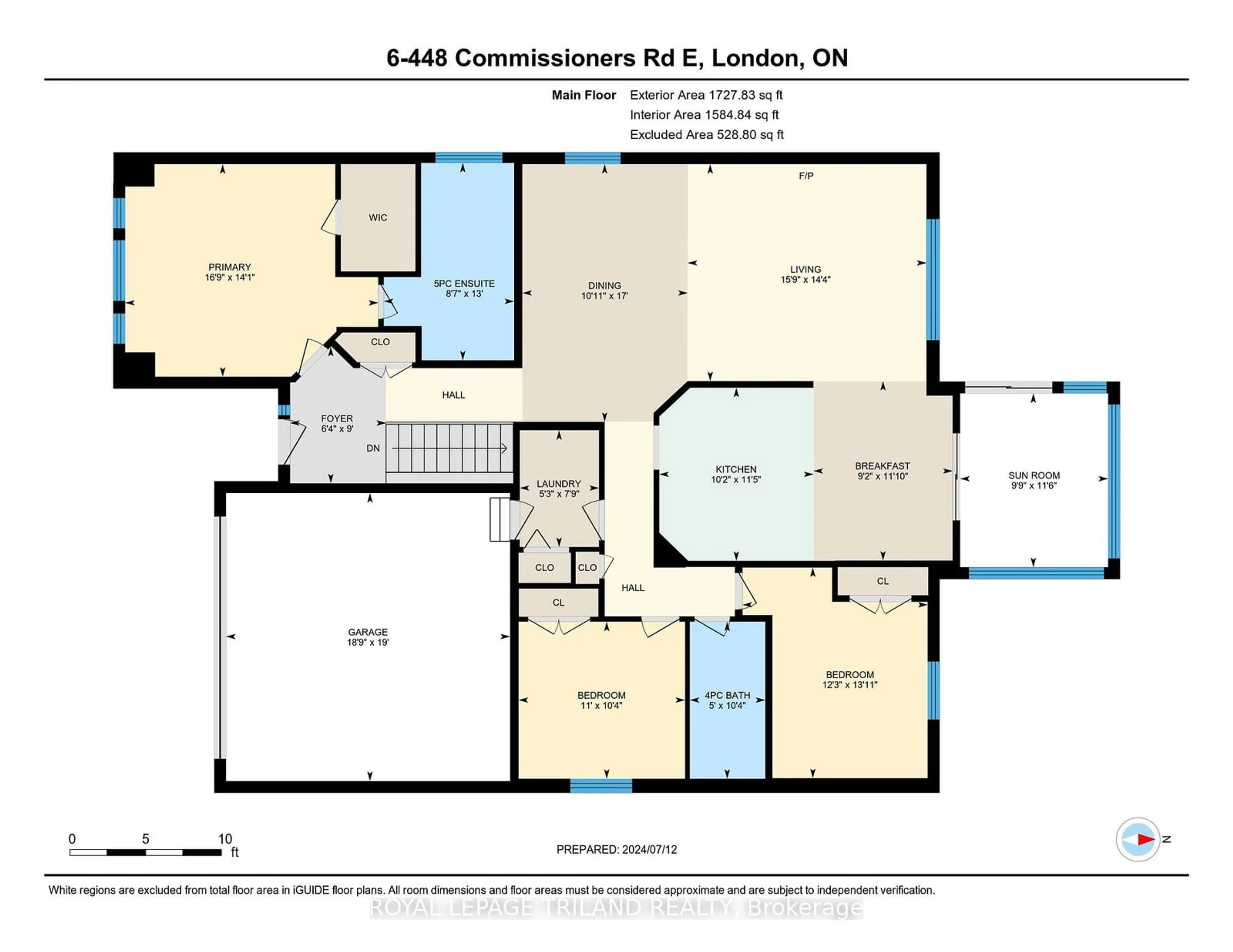 Floor plan for 448 Commissioners Rd #6, London Ontario N6C 2T7