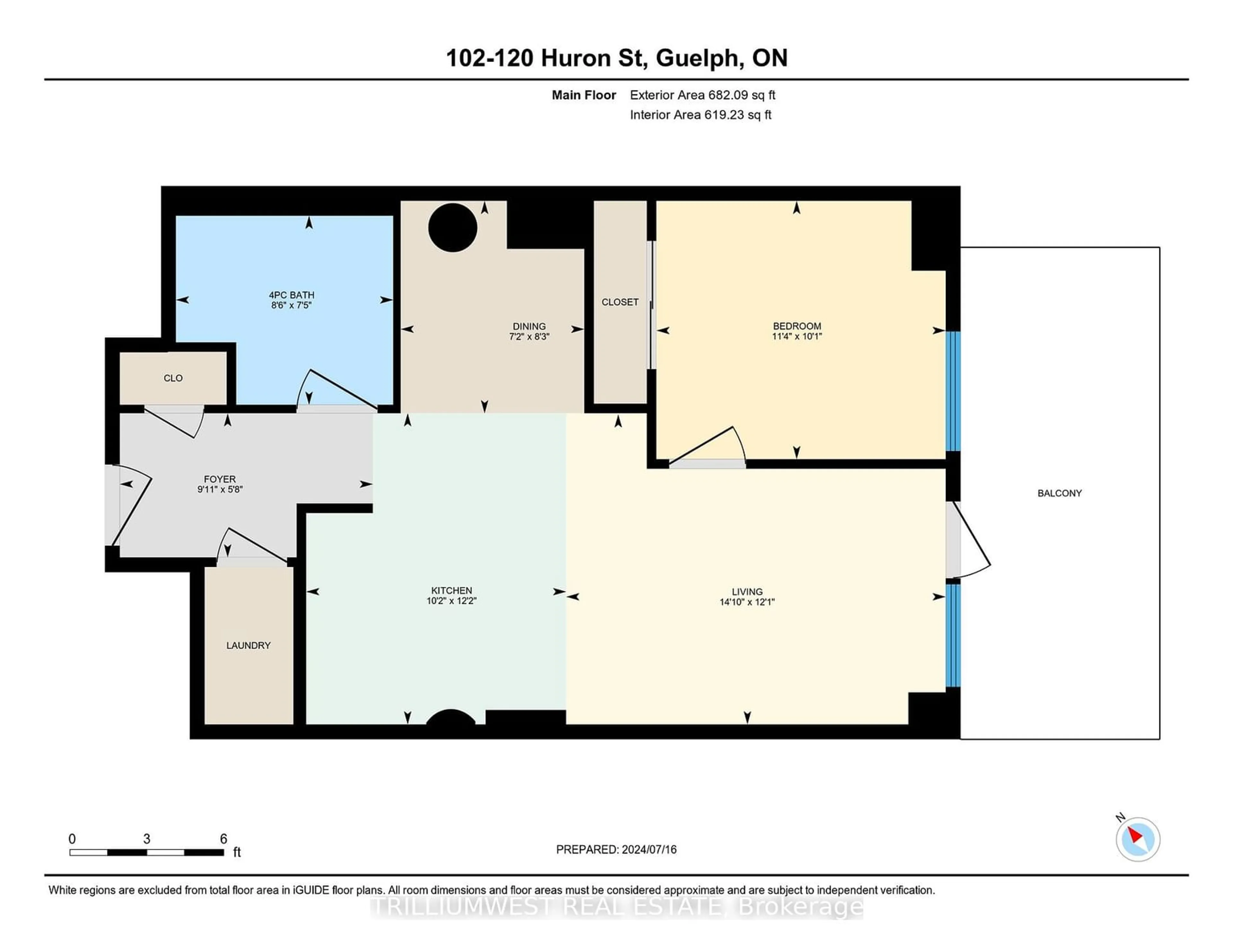 Floor plan for 120 Huron St #102, Guelph Ontario N1E 0T8