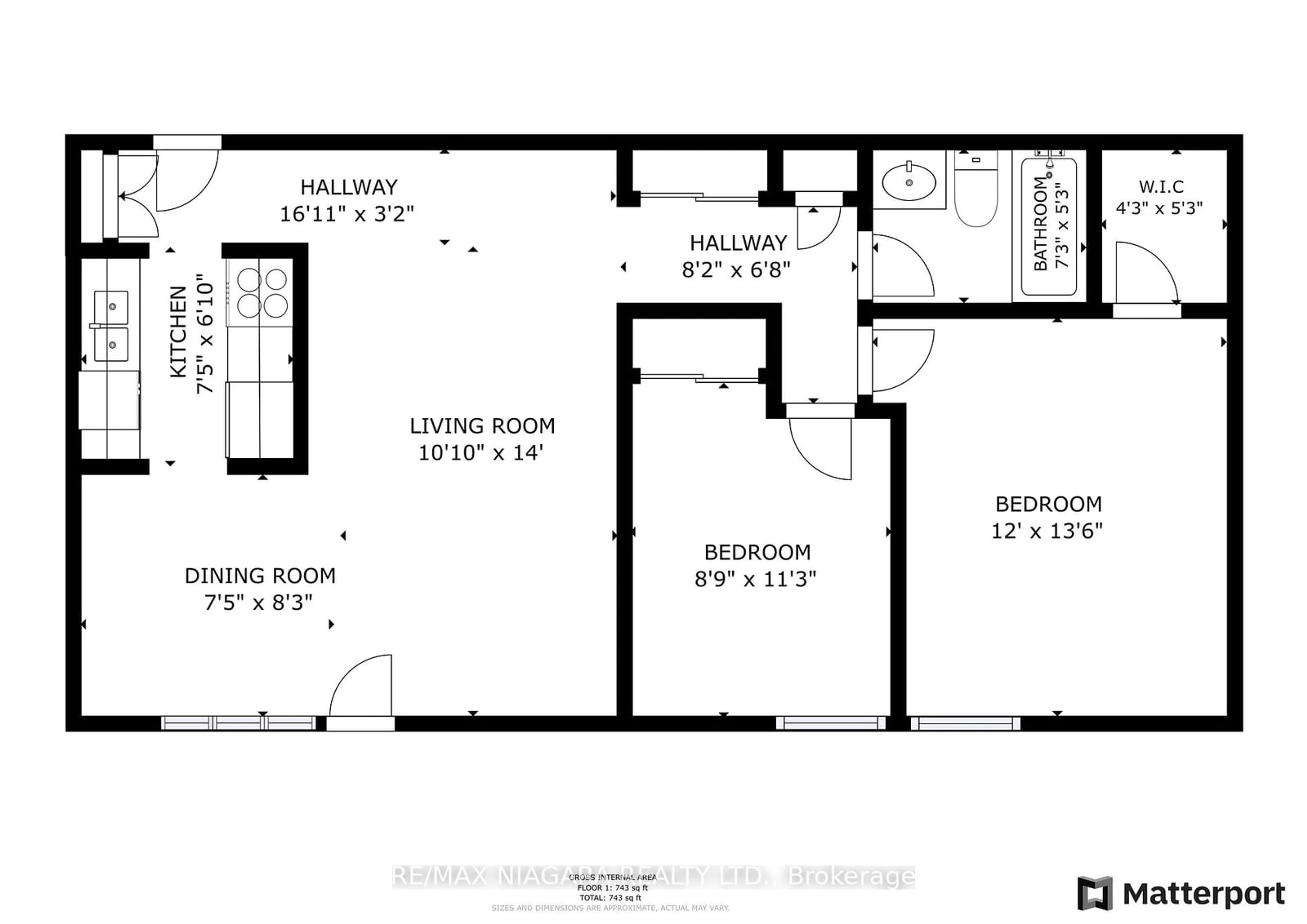 Floor plan for 198 Scott St #110, St. Catharines Ontario L2N 5T3