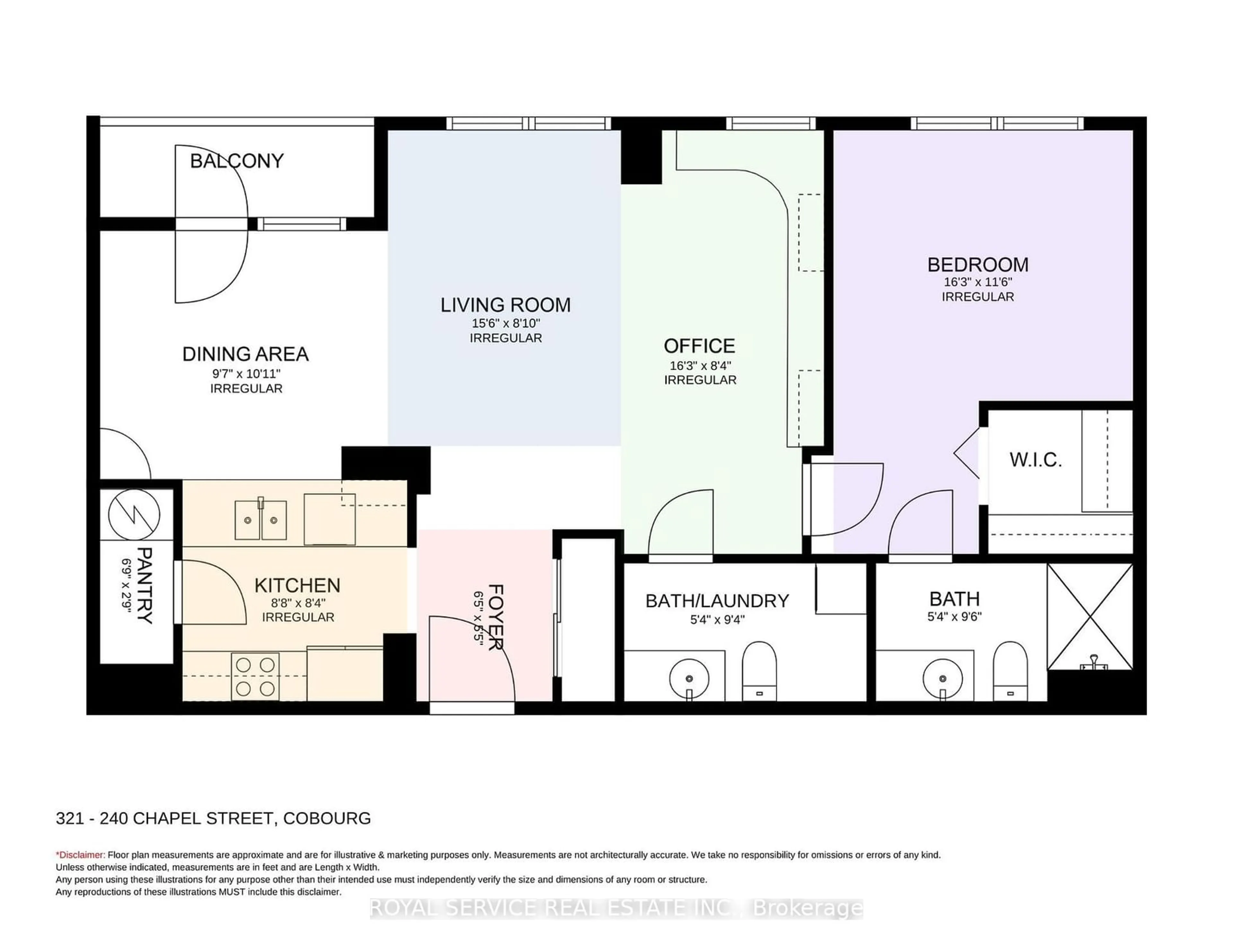 Floor plan for 240 Chapel St #321, Cobourg Ontario K9A 0E3