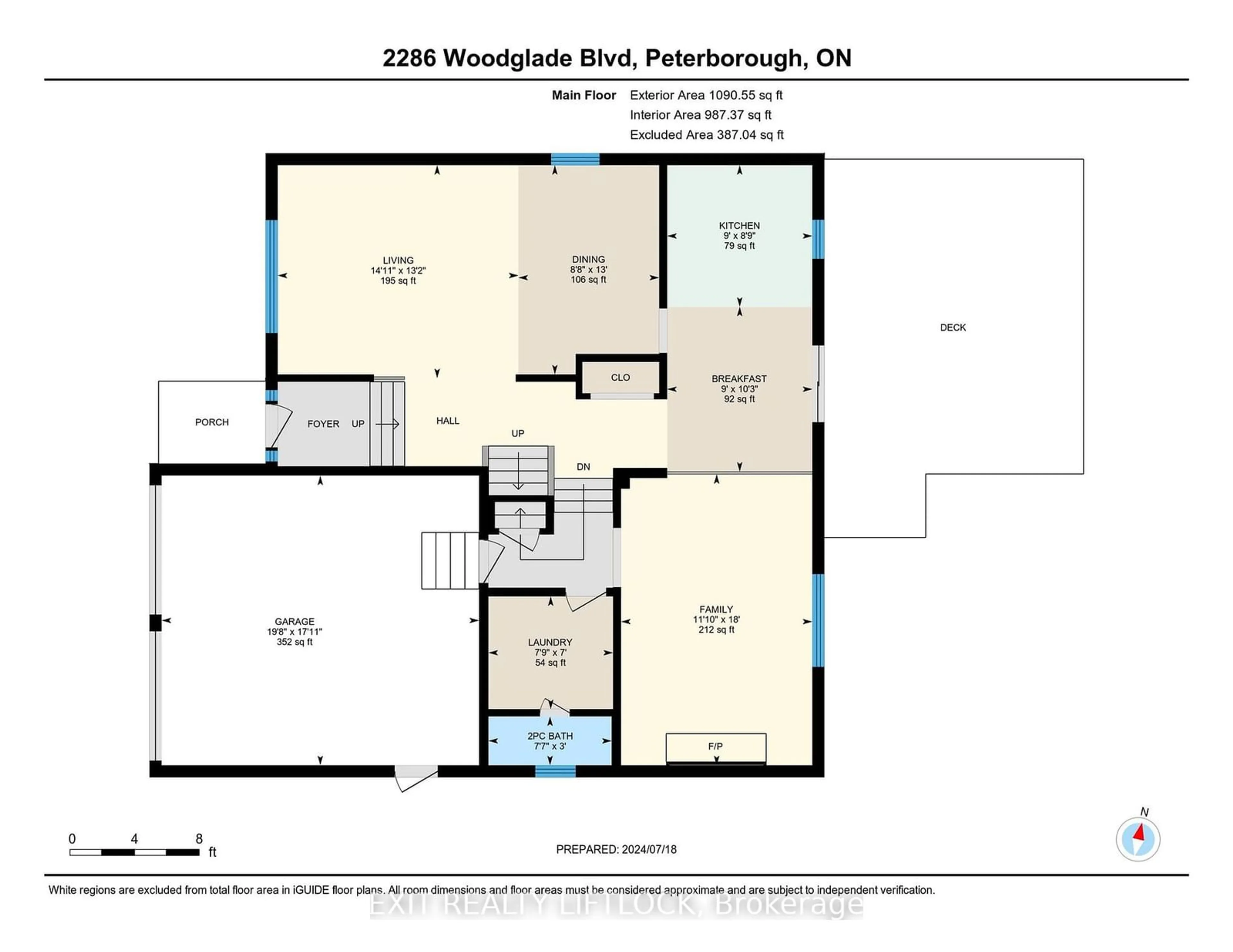 Floor plan for 2286 Woodglade Blvd, Peterborough Ontario K9K 1T9