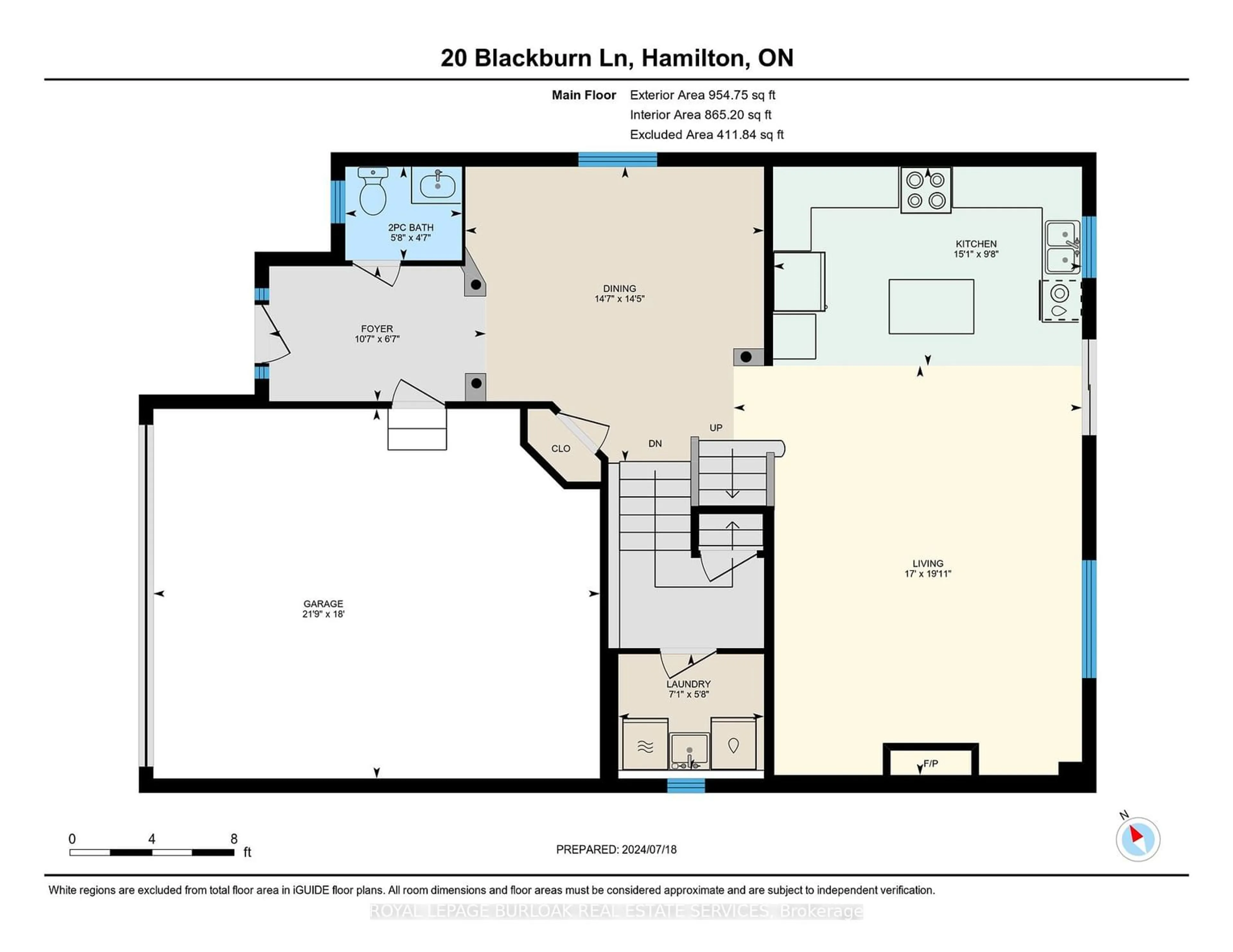 Floor plan for 20 Blackburn Lane, Hamilton Ontario L0R 1W0