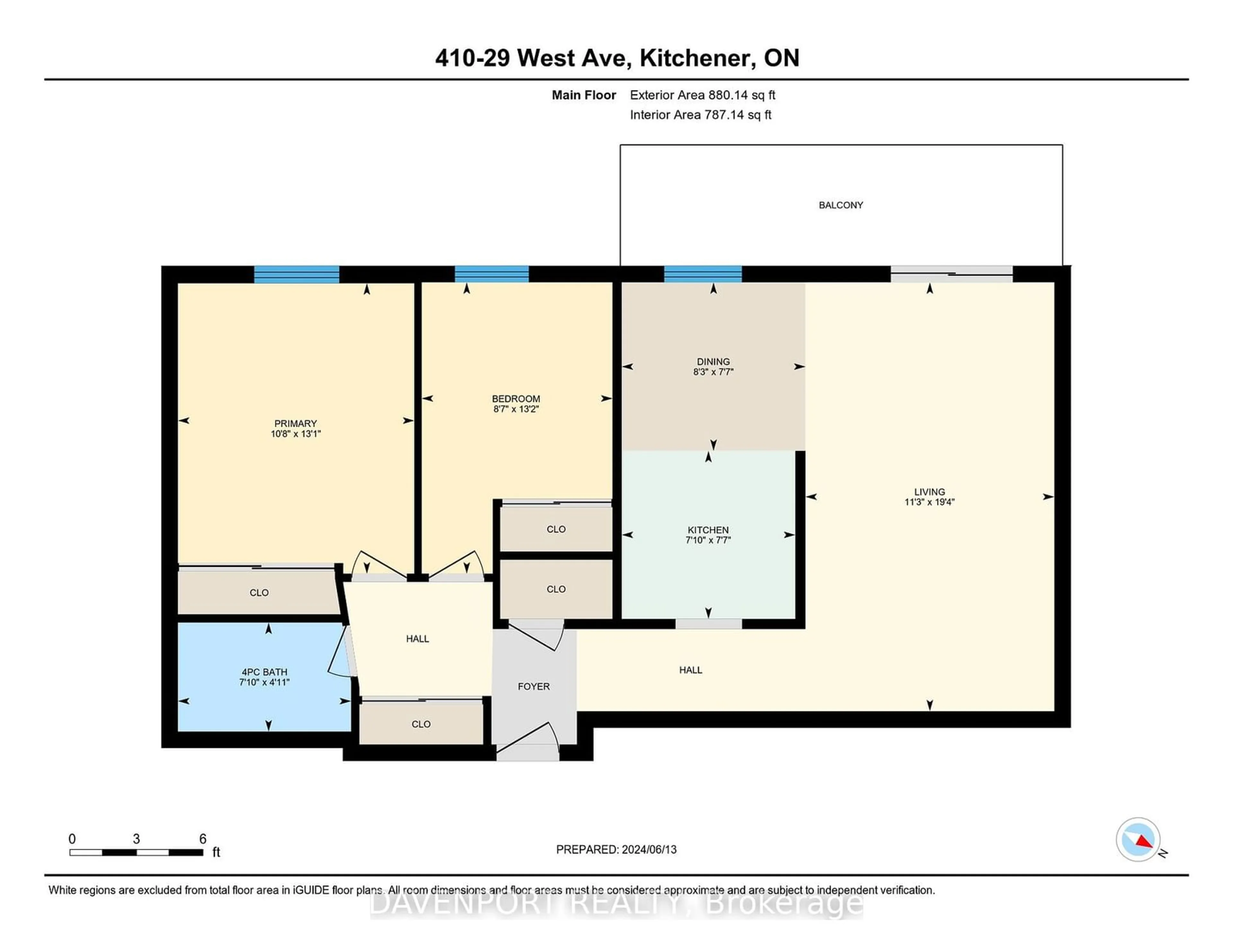 Floor plan for 29 West Ave #410, Kitchener Ontario N2M 5E4