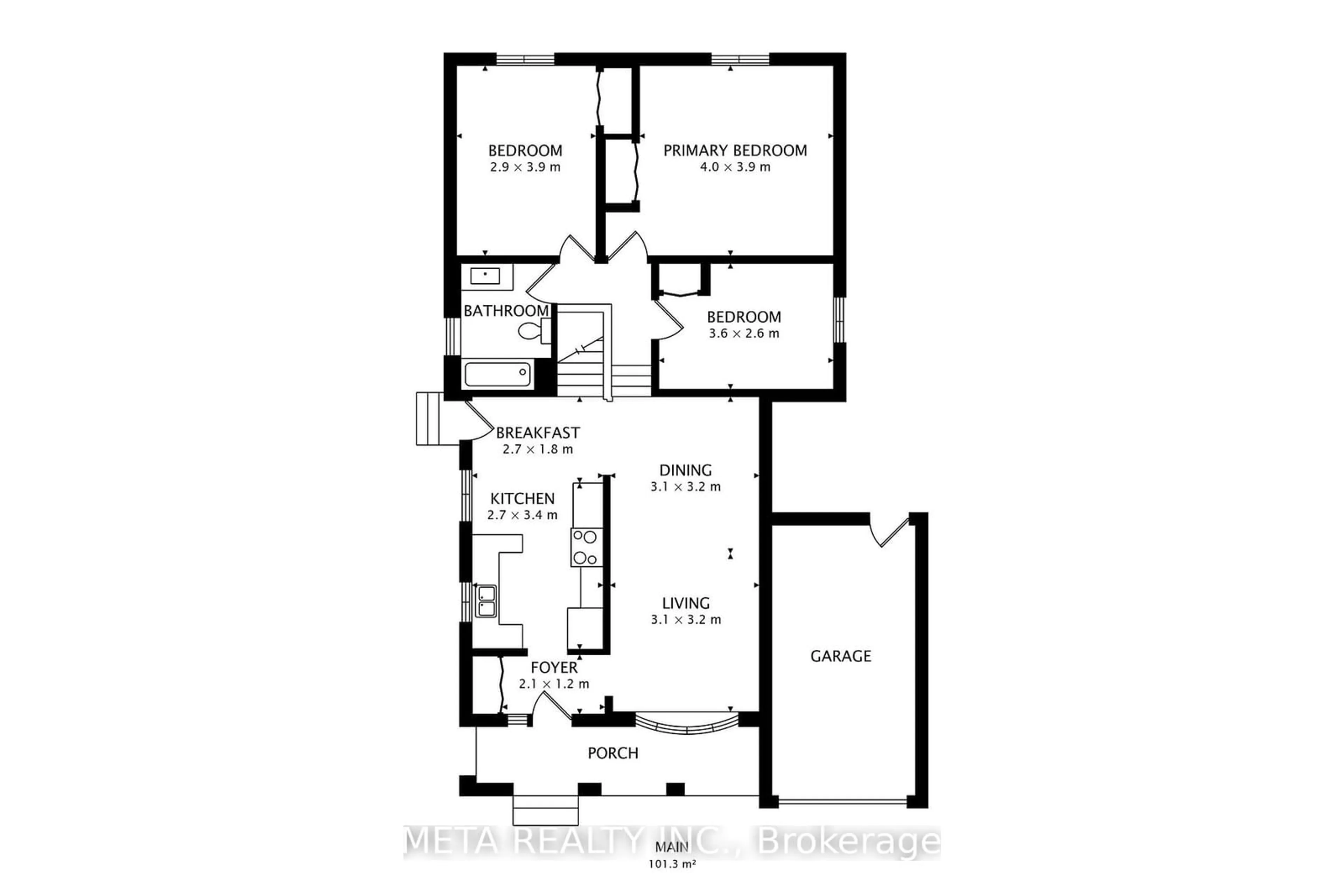 Floor plan for 28 Arno St, Hamilton Ontario L8W 1M1