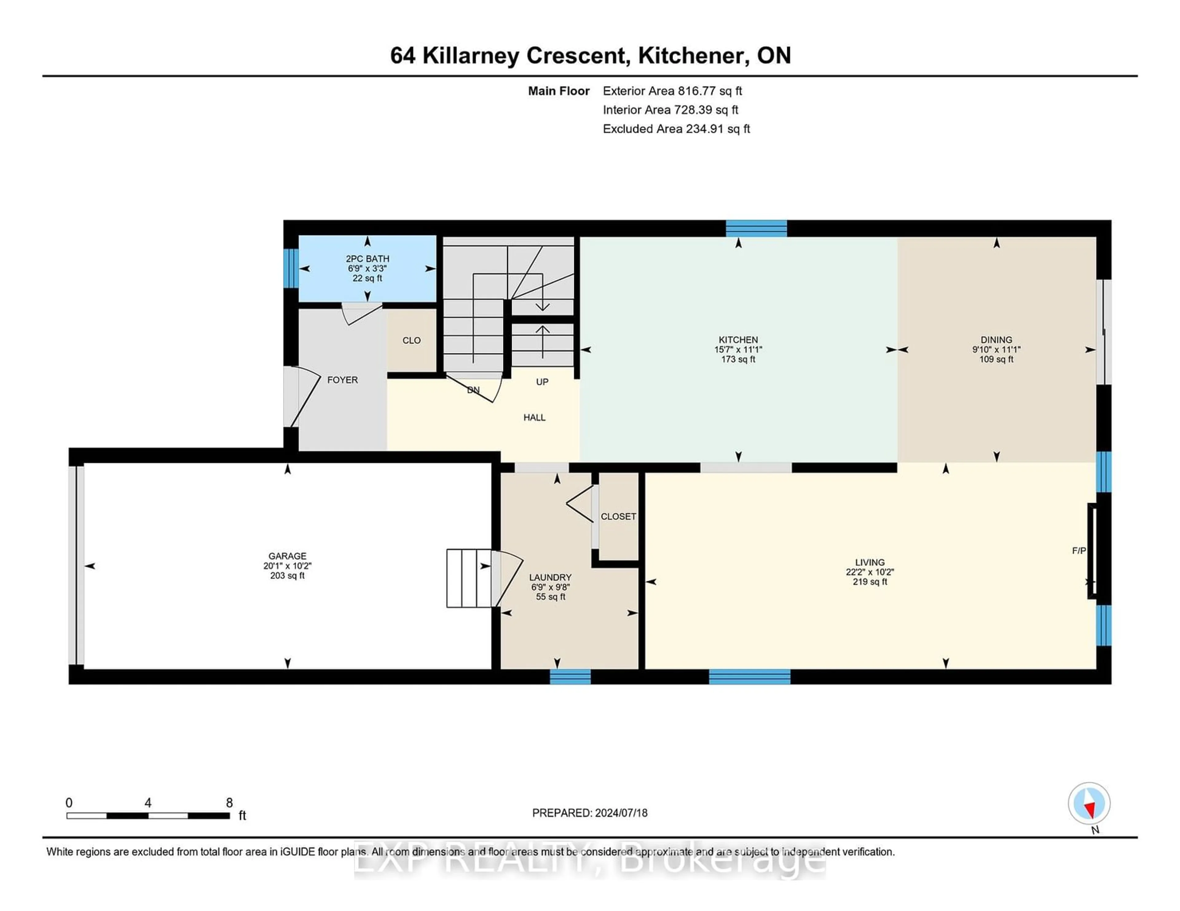 Floor plan for 64 Killarney Cres, Kitchener Ontario N2E 3M9