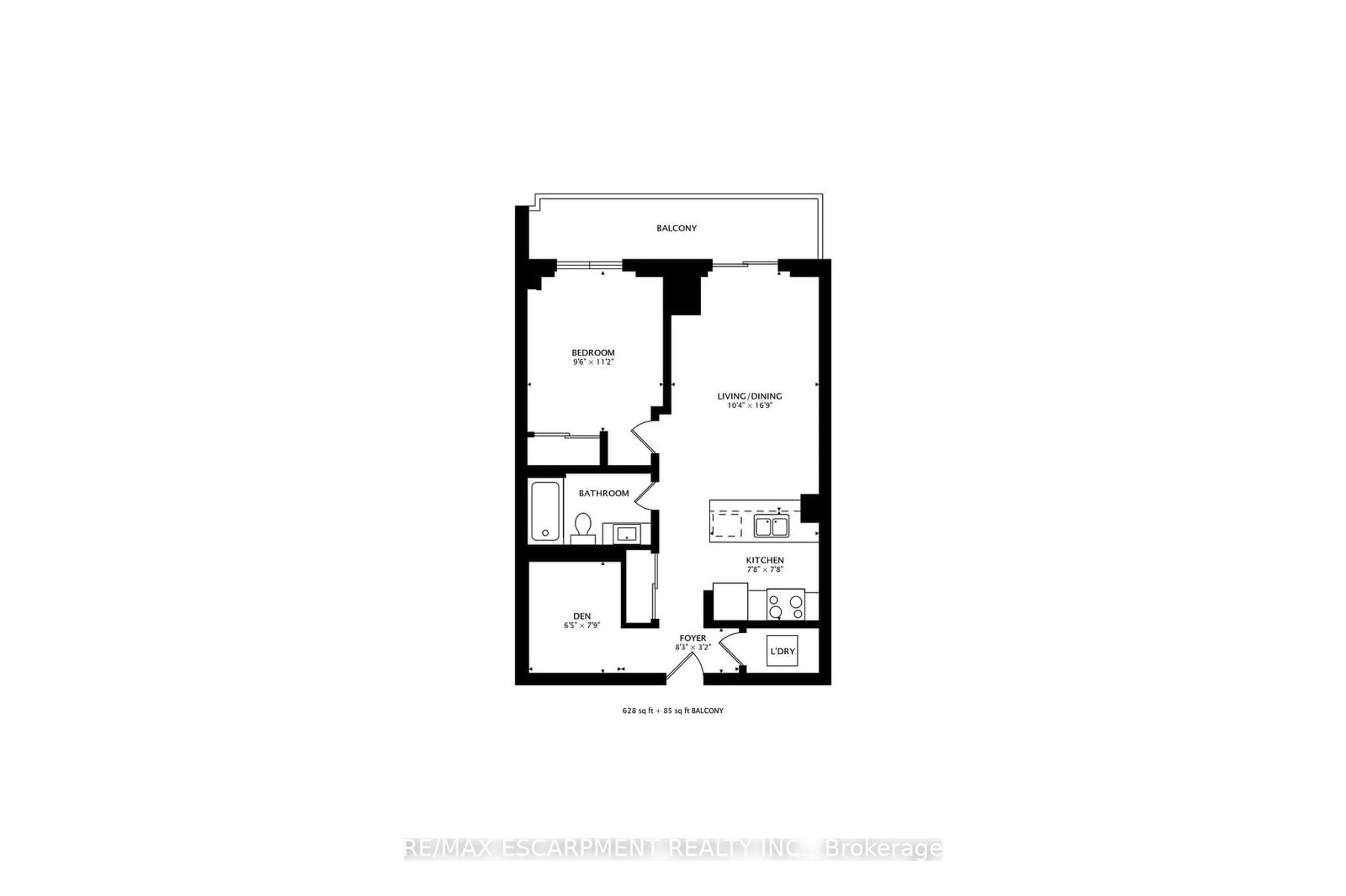 Floor plan for 470 Dundas St #708, Hamilton Ontario L8B 2A6