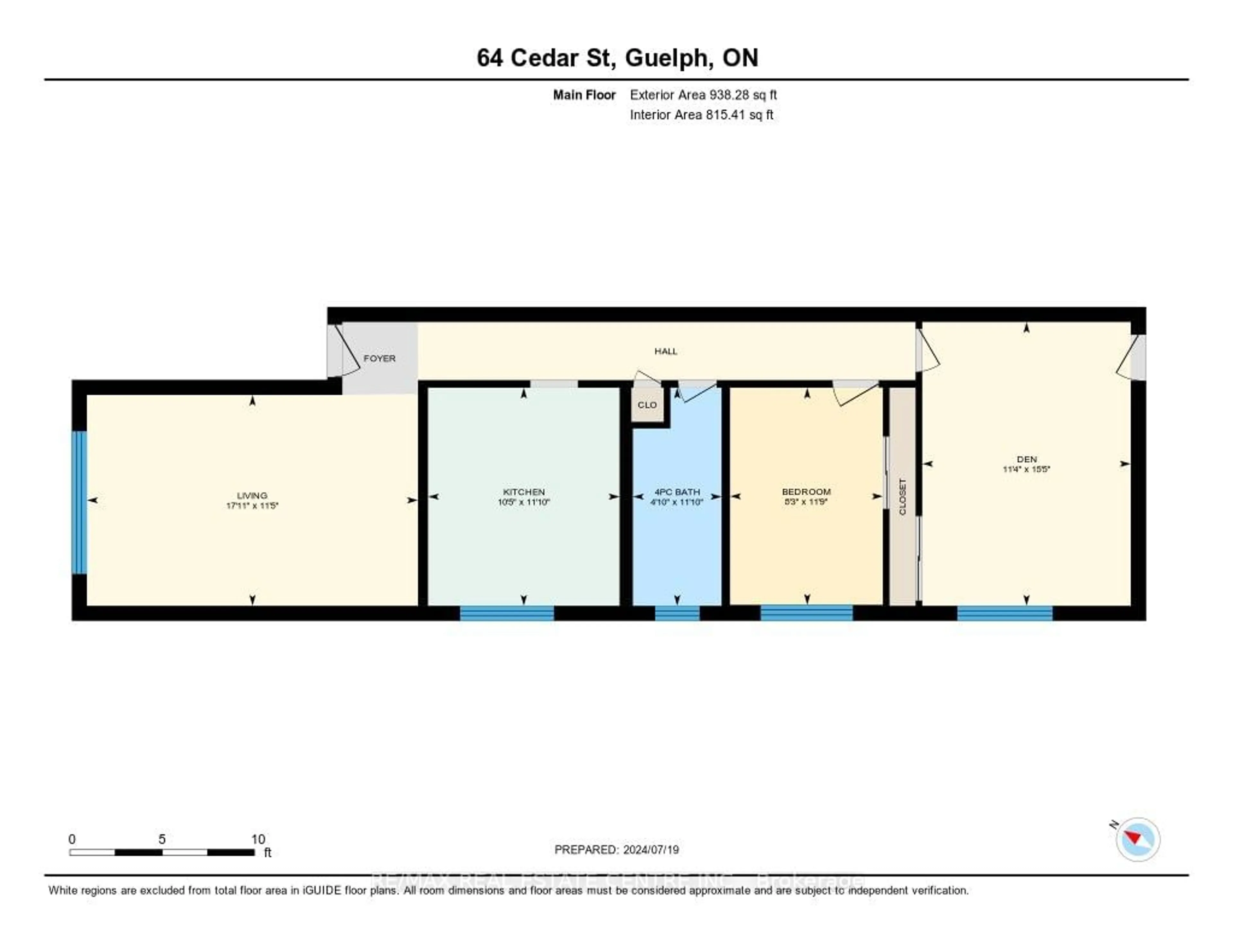 Floor plan for 64 Cedar St, Guelph Ontario N1G 1C5