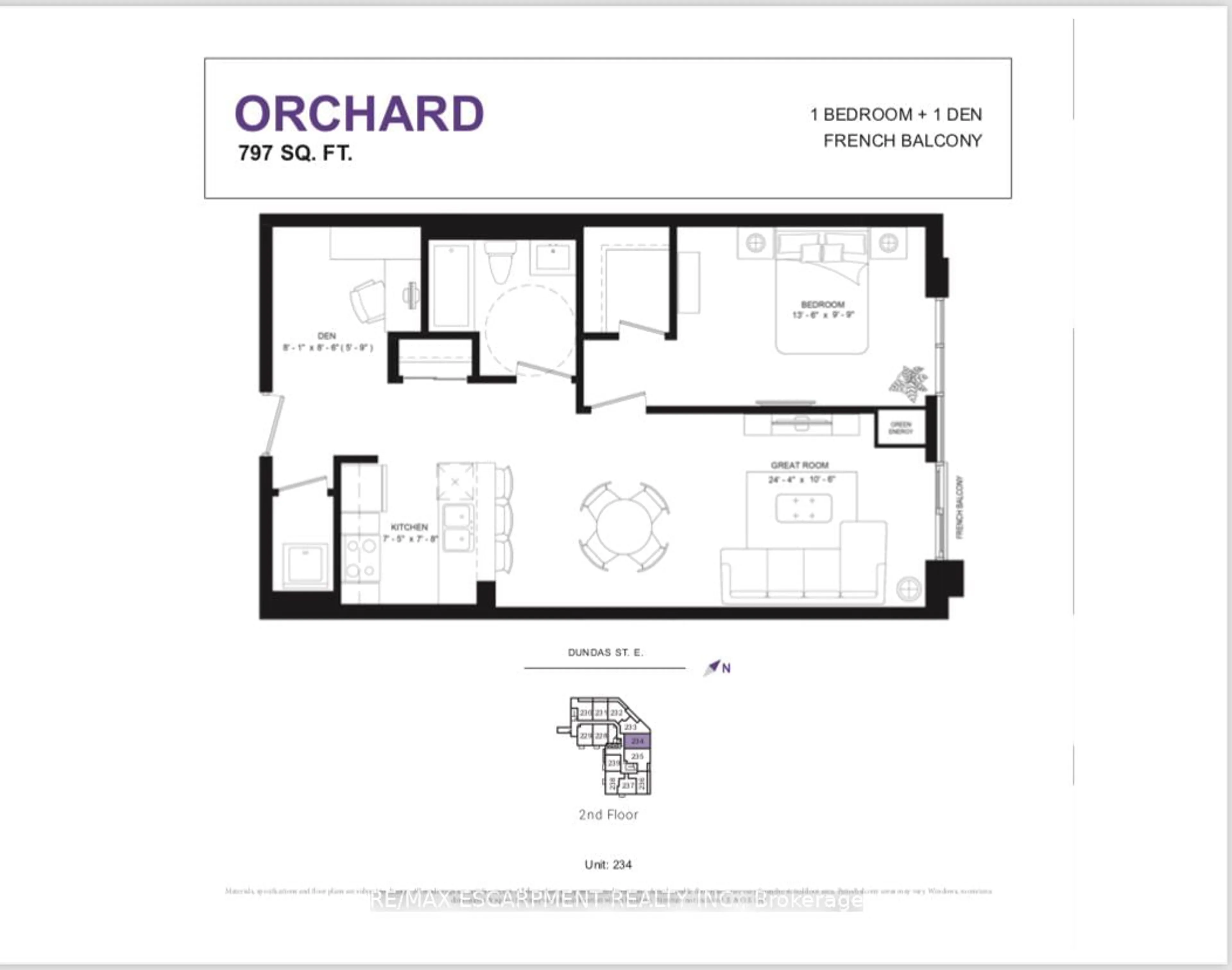 Floor plan for 10 Mallard Tr #234, Hamilton Ontario L8B 2A7