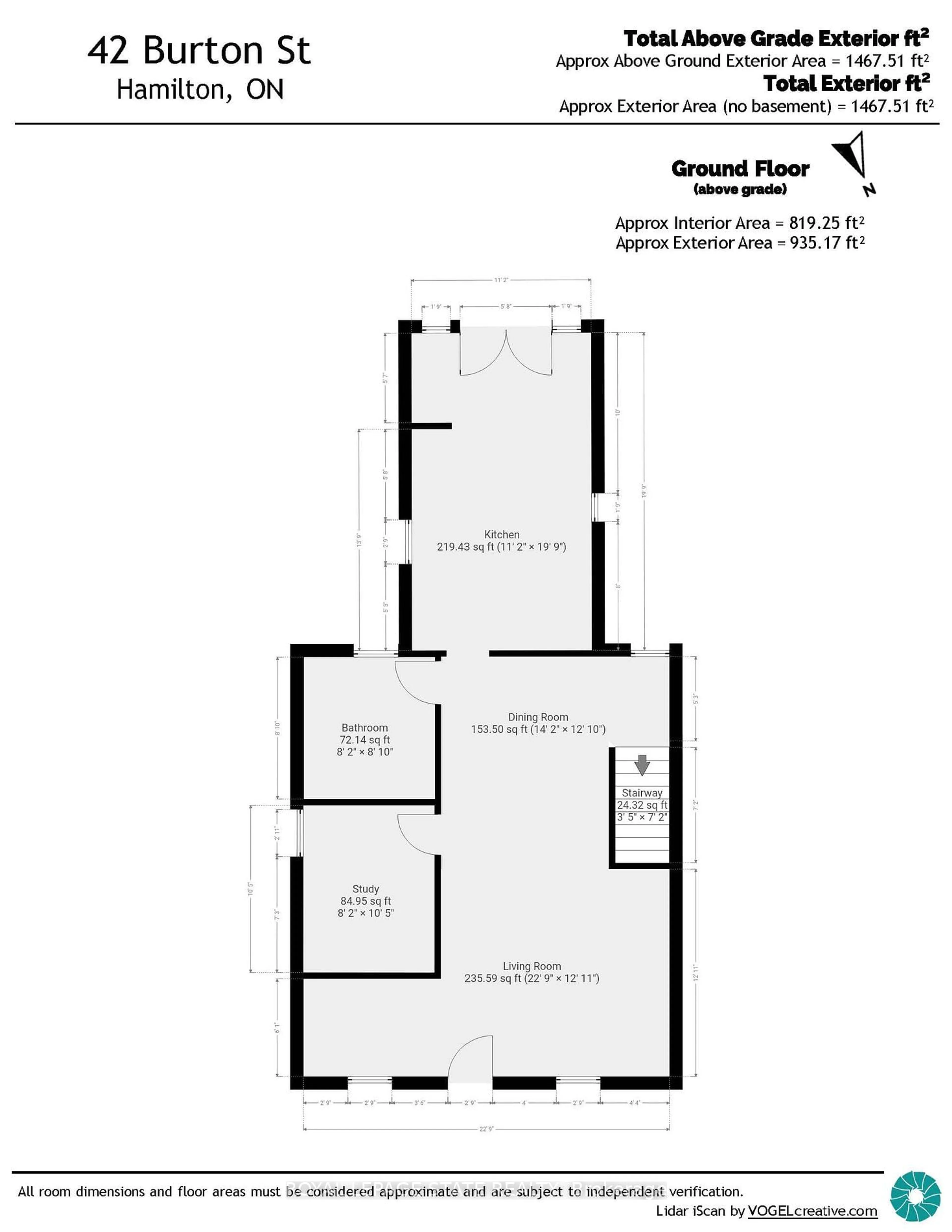 Floor plan for 42 Burton St, Hamilton Ontario L8L 3P8