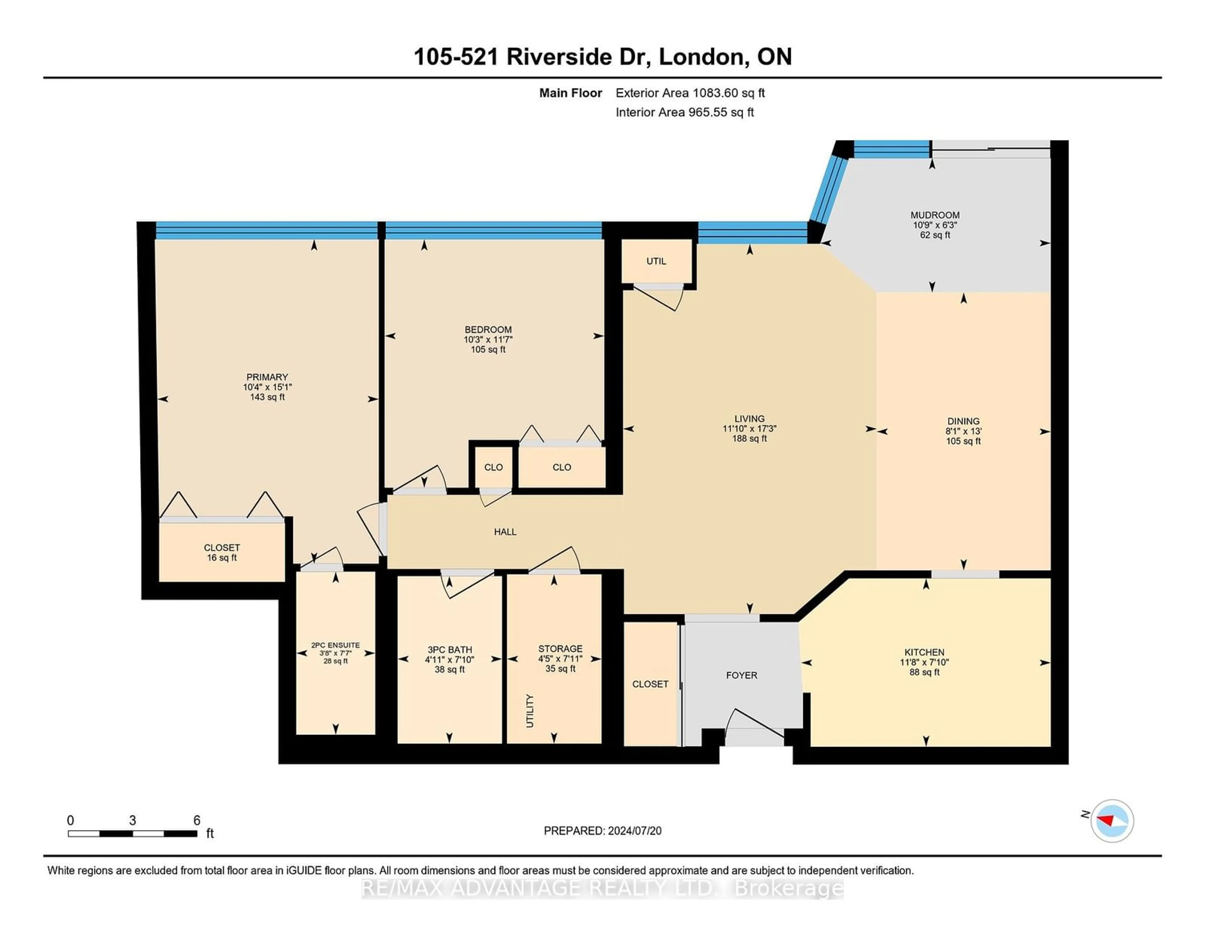 Floor plan for 521 Riverside Dr #105, London Ontario N6H 5E2