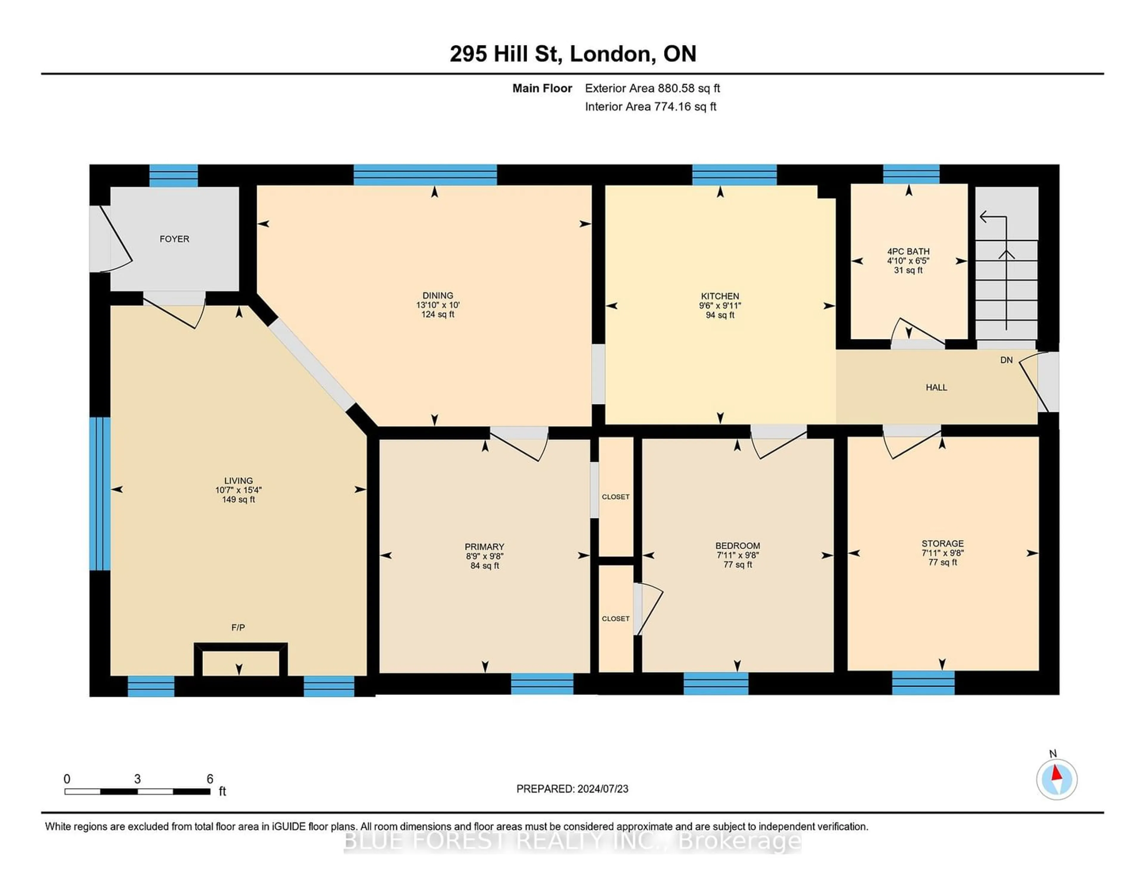 Floor plan for 295 Hill St, London Ontario N6B 1E1