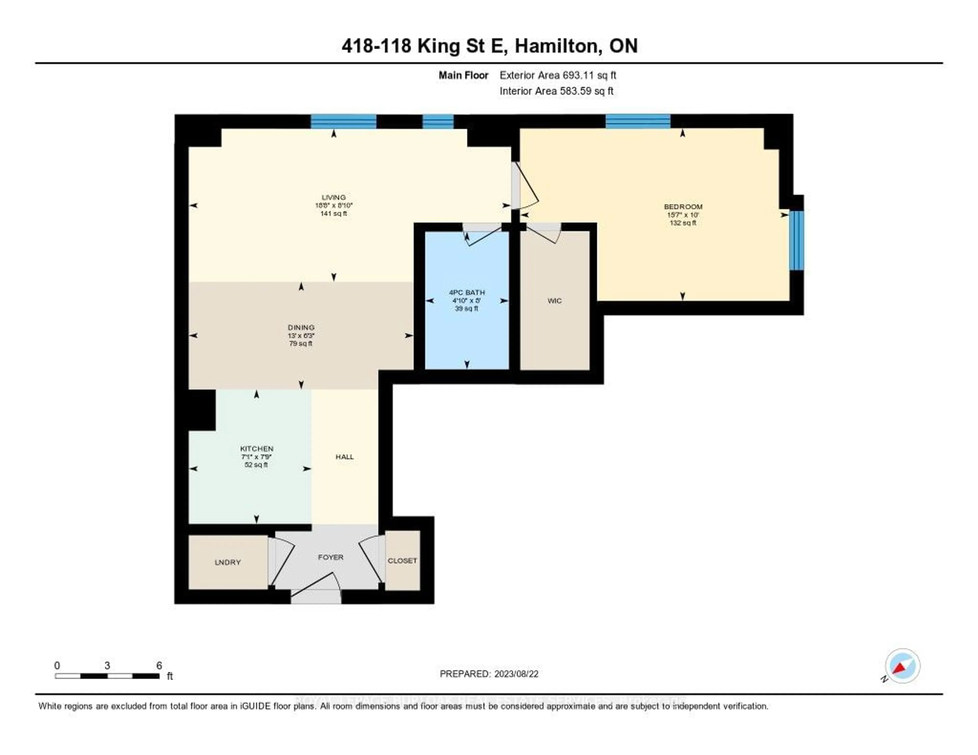 Floor plan for 118 King St #418, Hamilton Ontario L8N 1A8
