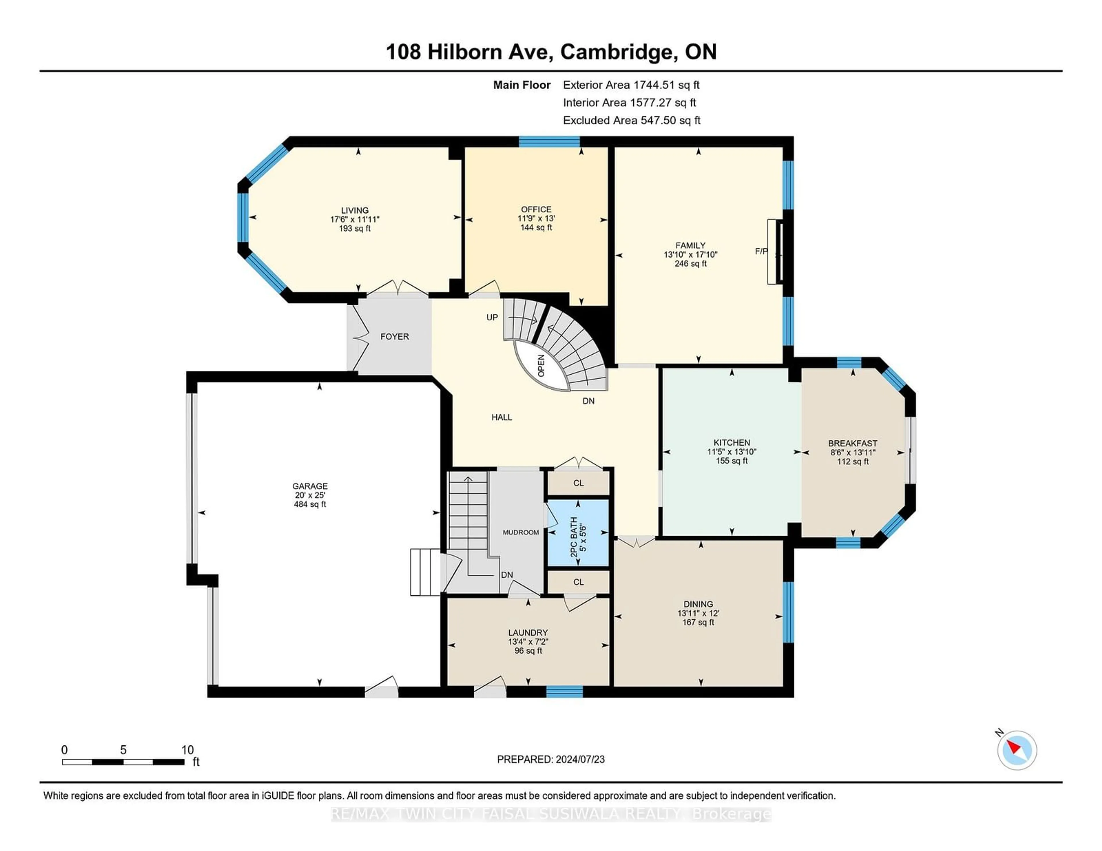 Floor plan for 108 Hilborn Ave, Cambridge Ontario N1T 1M8