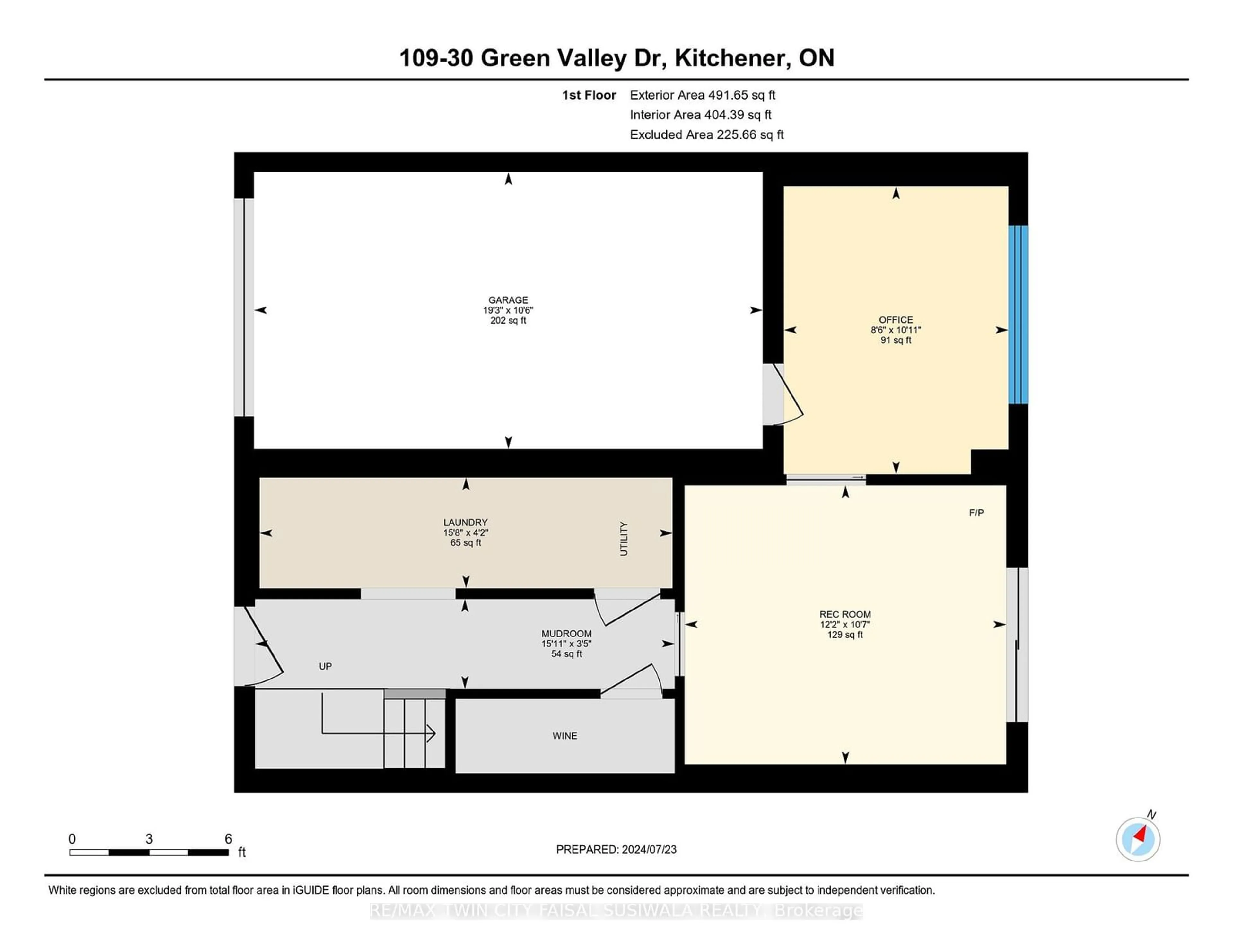 Floor plan for 30 Green Valley Dr #109, Kitchener Ontario N2P 1G8