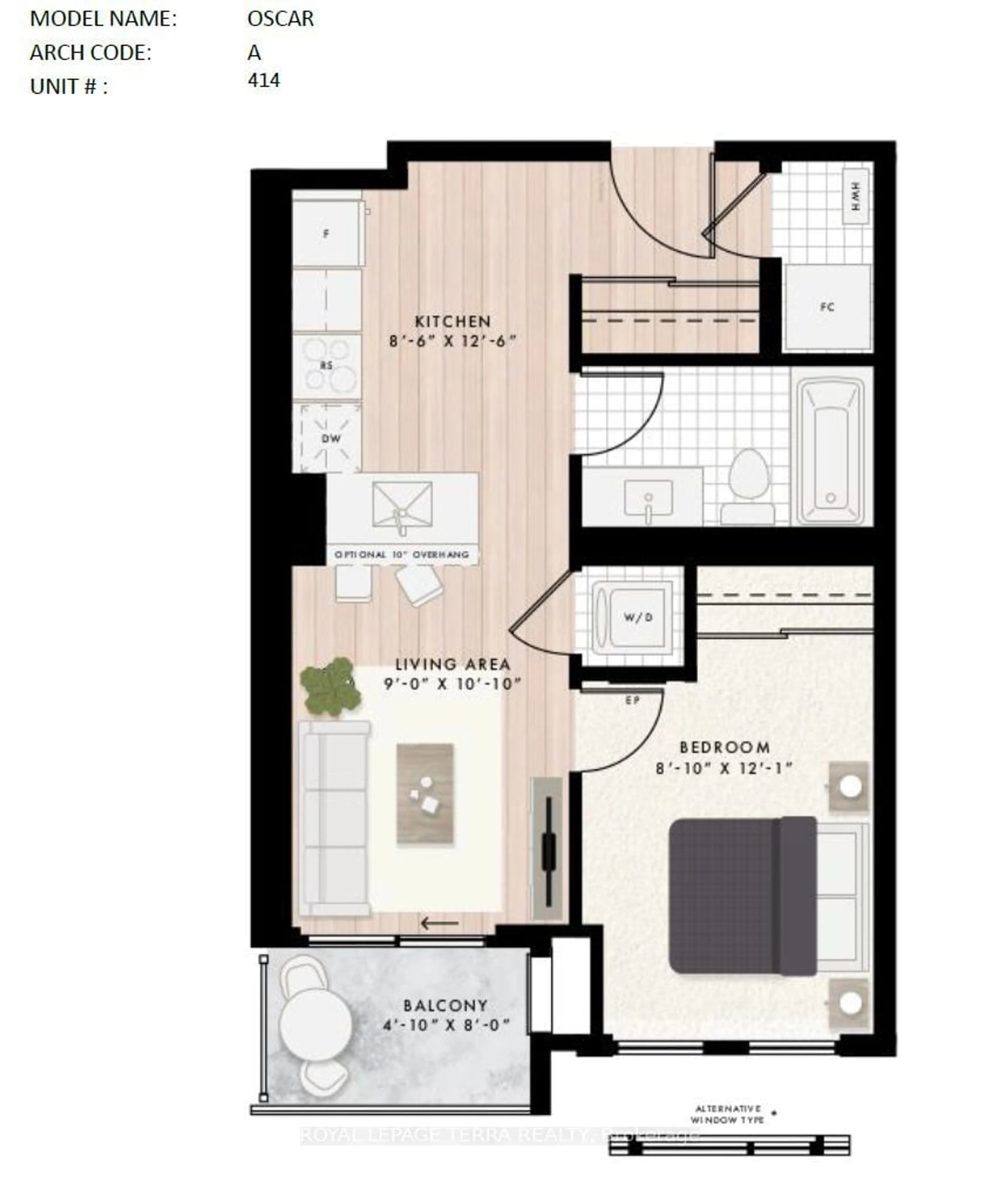 Floor plan for 312 ERB St #414, Waterloo Ontario N2L 1W3