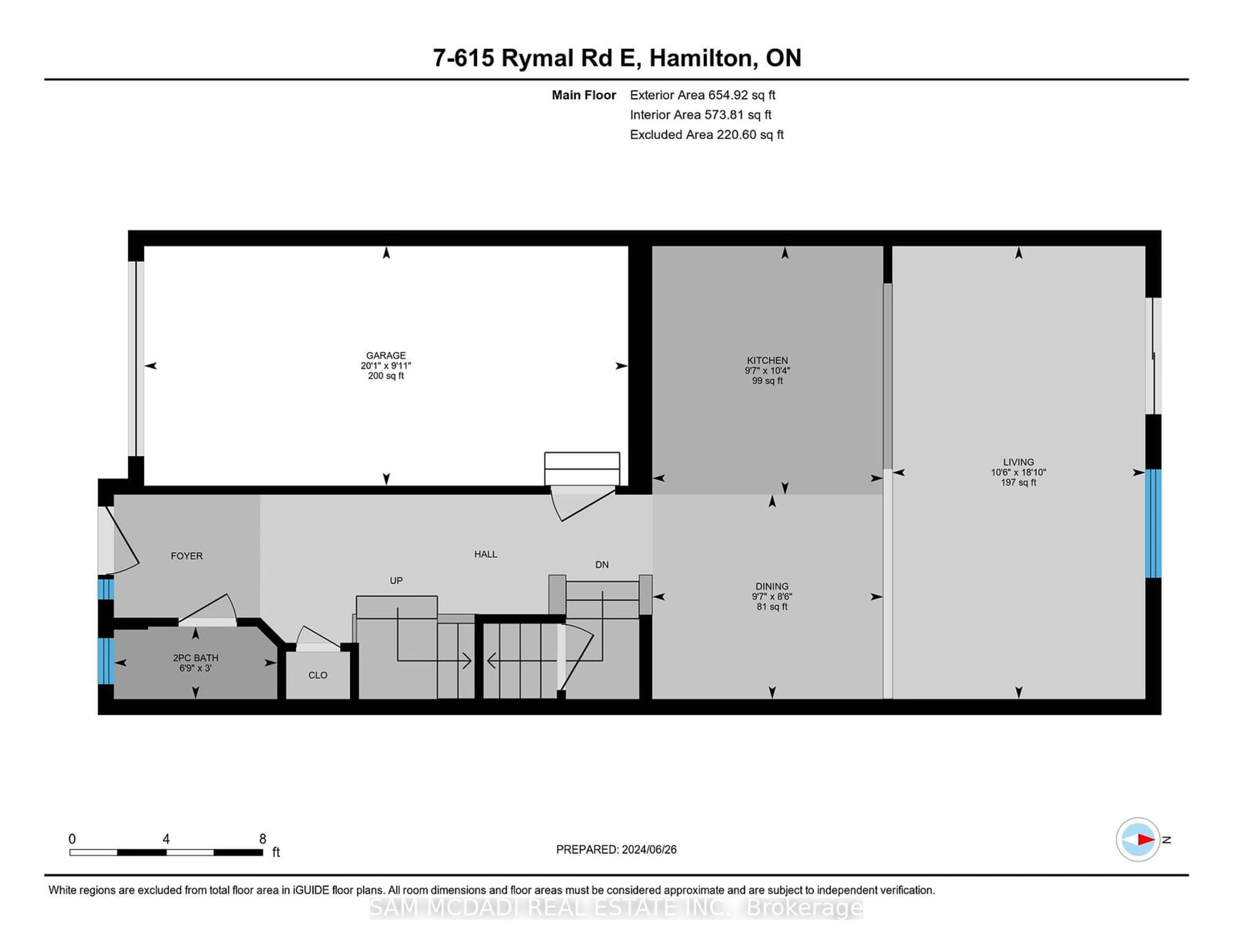 Floor plan for 615 Rymal Rd #7, Hamilton Ontario L8W 1B4