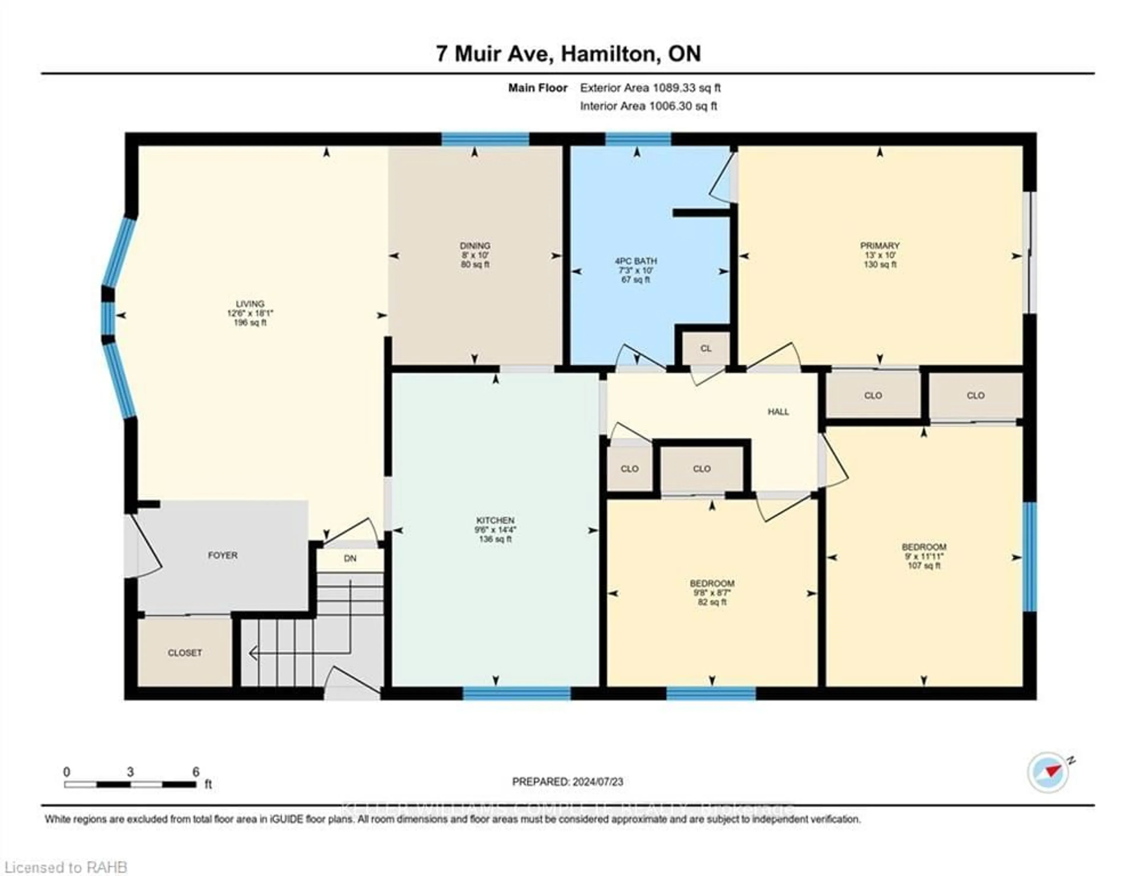 Floor plan for 7 Muir Ave, Hamilton Ontario L8T 2T9