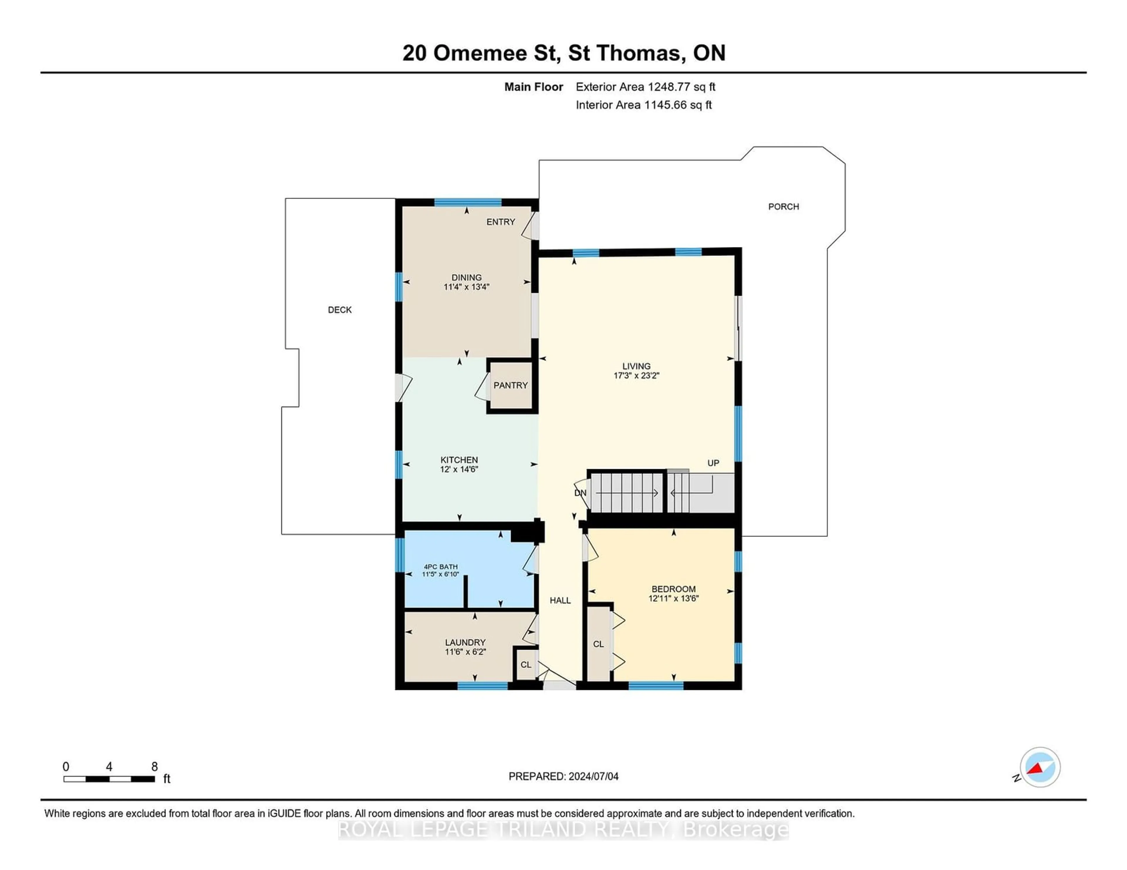 Floor plan for 20 OMEMEE St, St. Thomas Ontario N5P 1W1