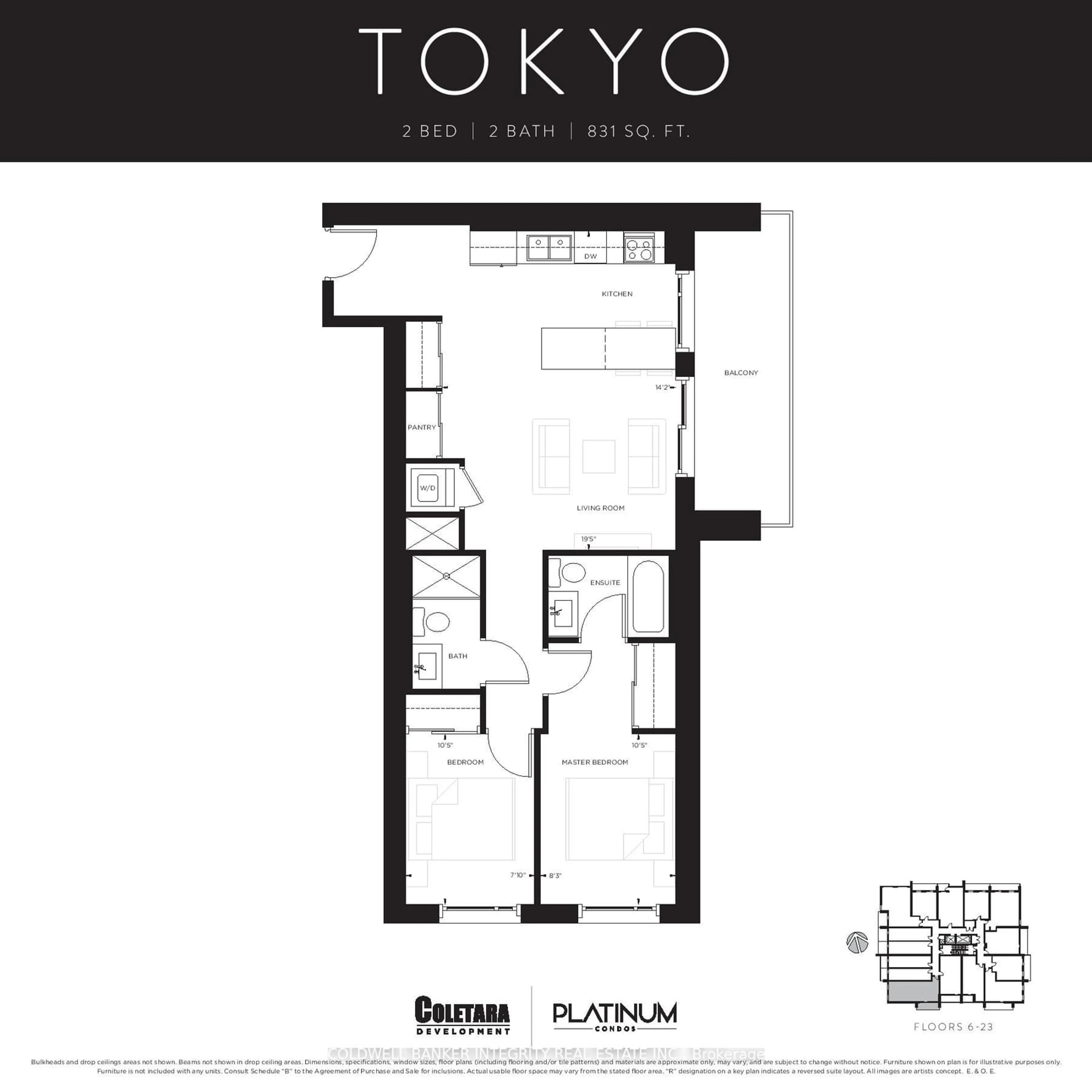 Floor plan for 15 Queen St #1811, Hamilton Ontario L8P 0C6