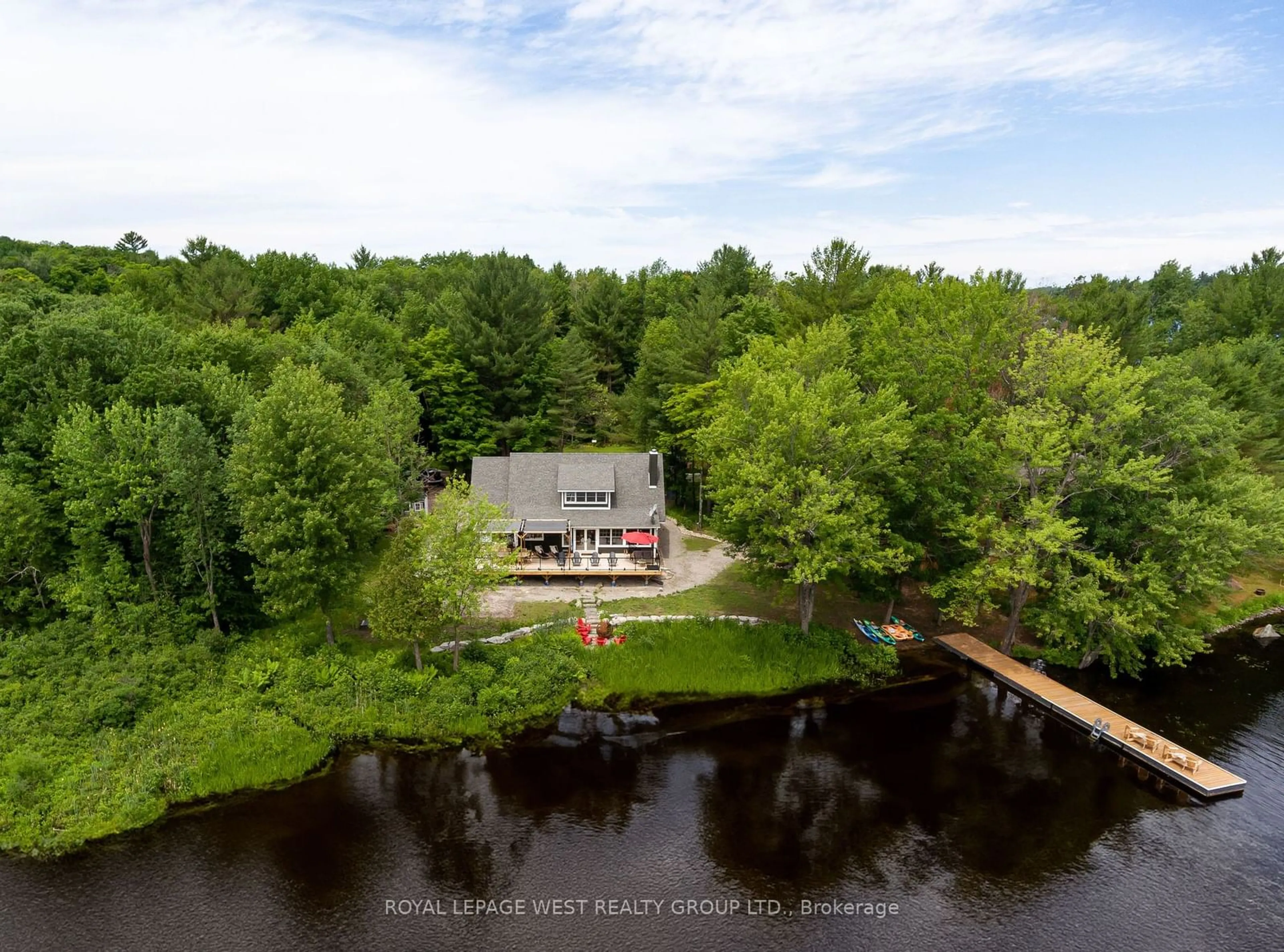 A pic from outside/outdoor area/front of a property/back of a property/a pic from drone, water/lake/river/ocean view for 1078 Woodwinds Rd, Muskoka Lakes Ontario P1P 1R2