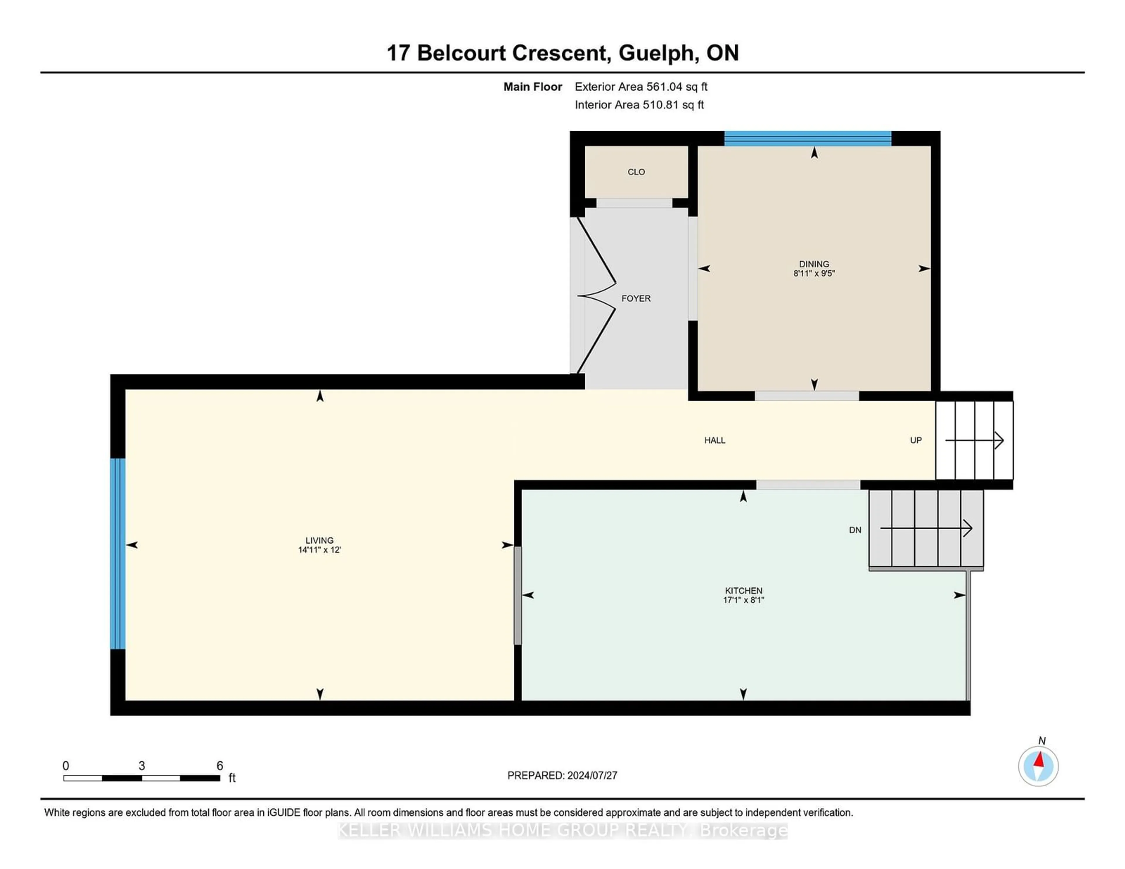 Floor plan for 17 Belcourt Cres, Guelph Ontario N1H 7A6