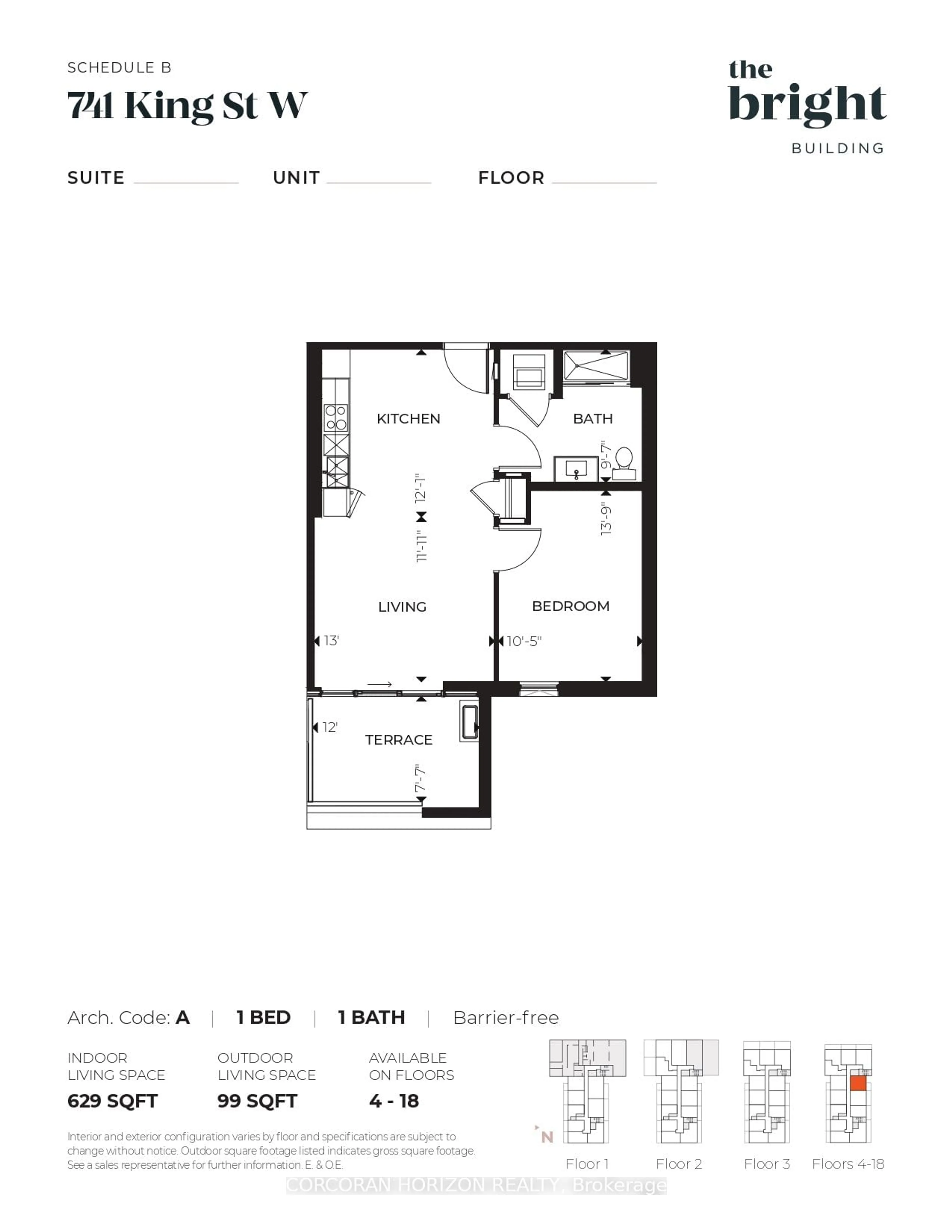 Floor plan for 741 King St #406, Kitchener Ontario N2G 0E9