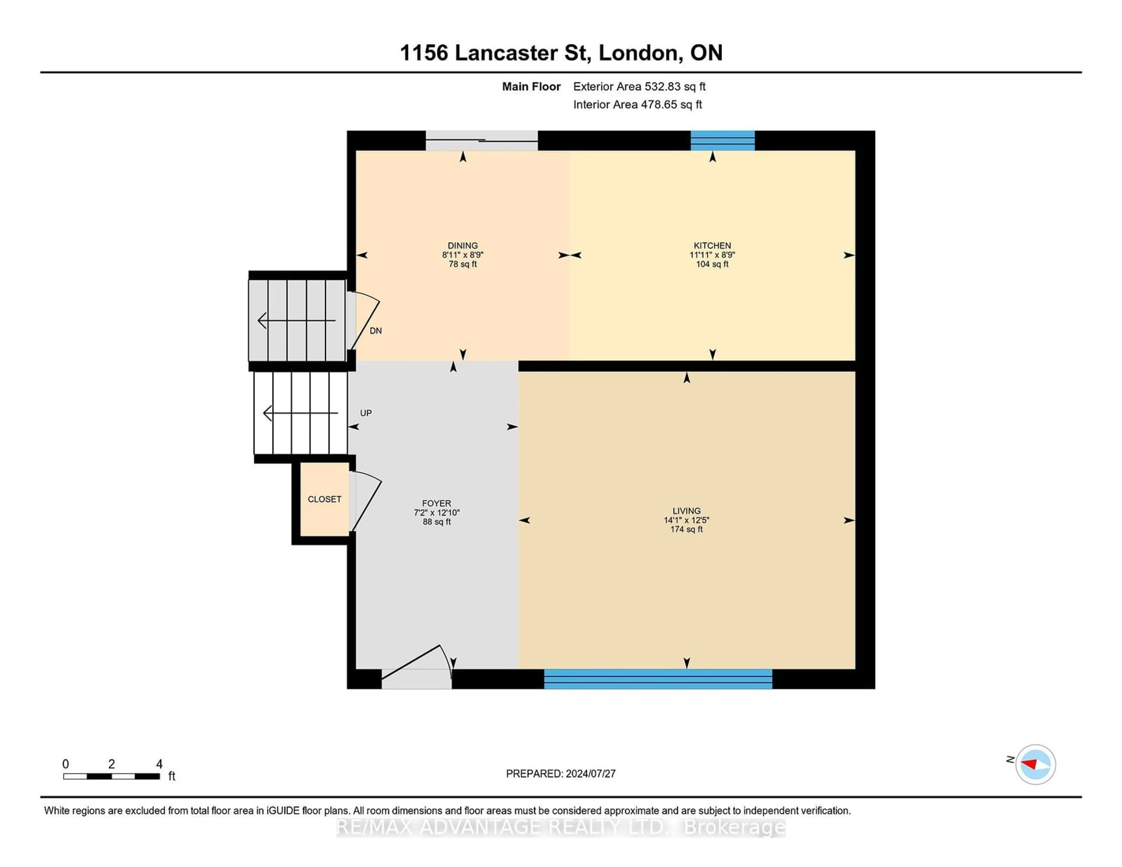 Floor plan for 1156 Lancaster St, London Ontario N5V 2L5