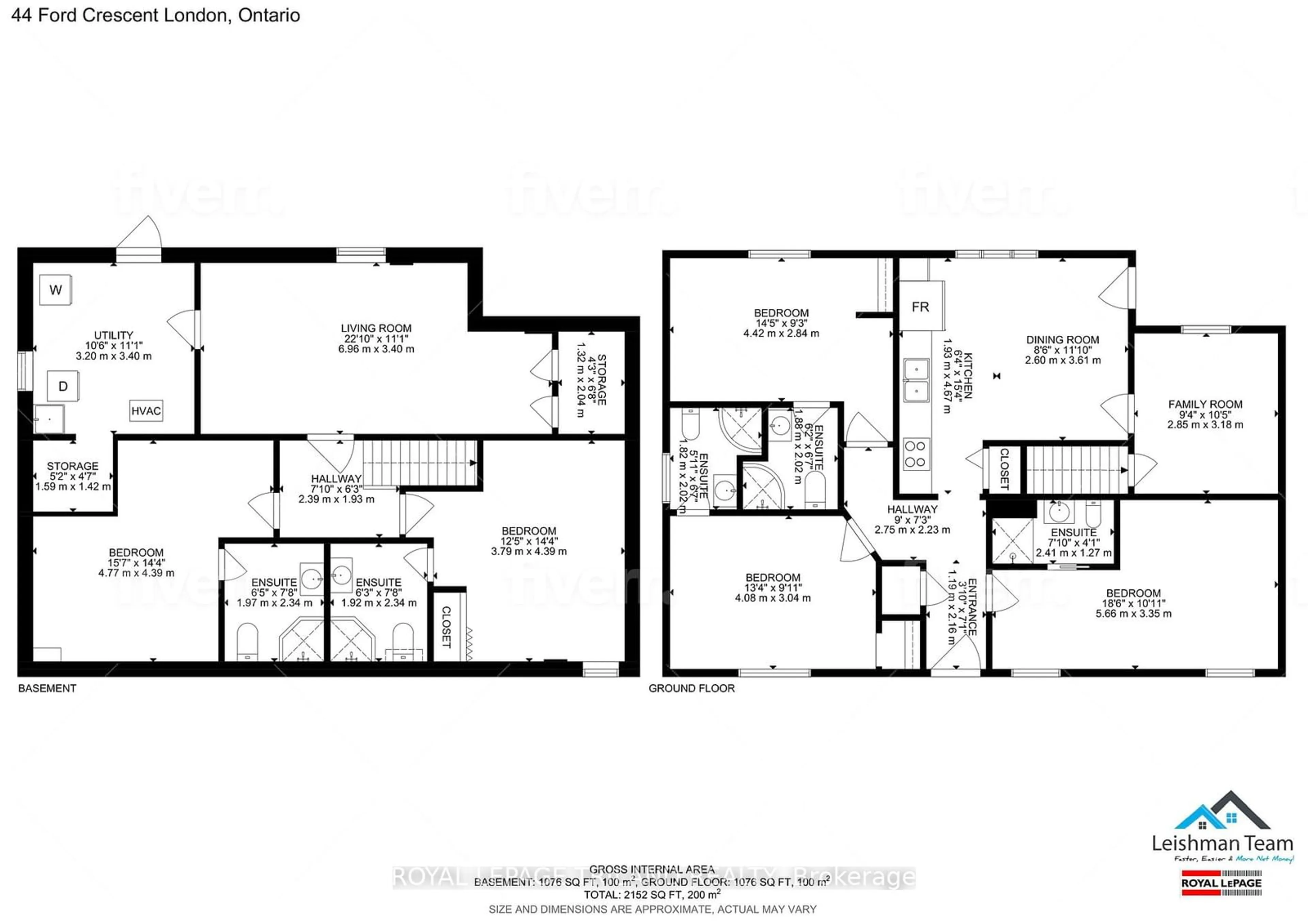Floor plan for 44 Ford Cres, London Ontario N6G 1H9