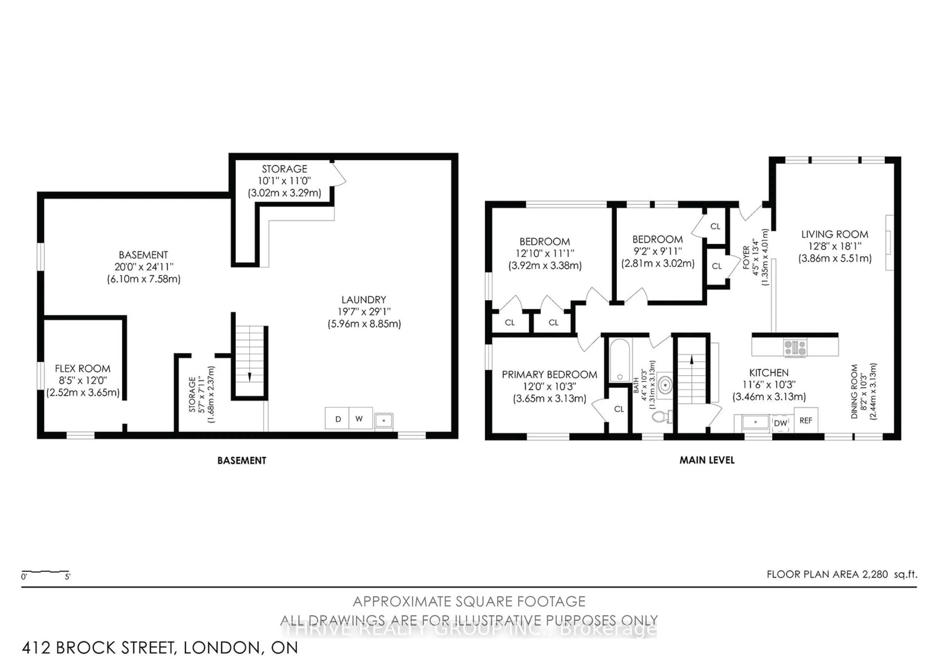 Floor plan for 412 Brock St, London Ontario N6K 2M4