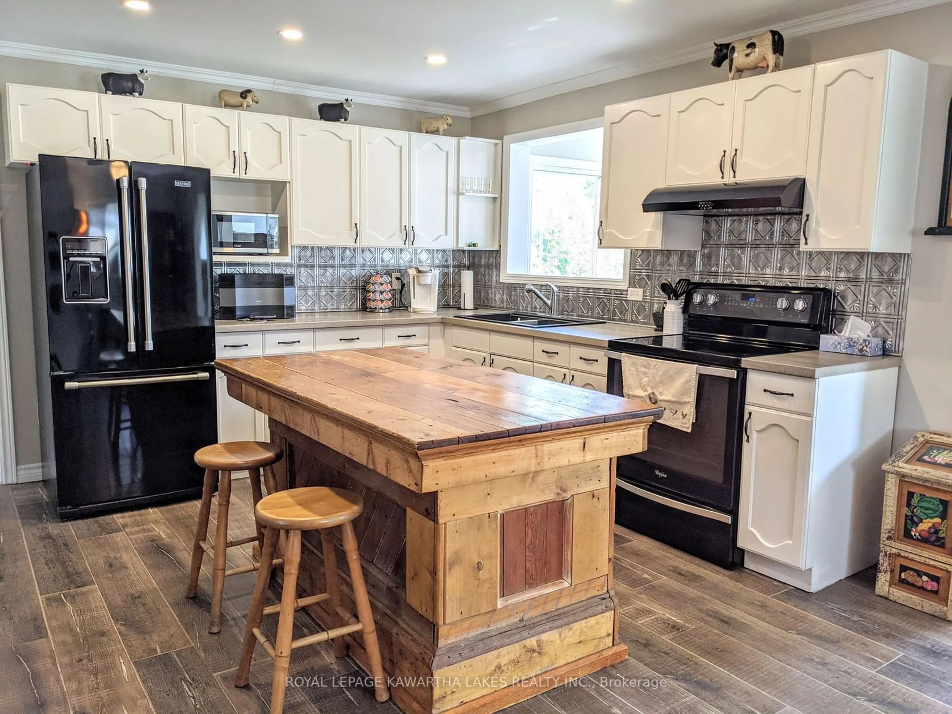 Rustic kitchen, wood floors, cottage for 21 Pleasure St, Kawartha Lakes Ontario K0M 1G0