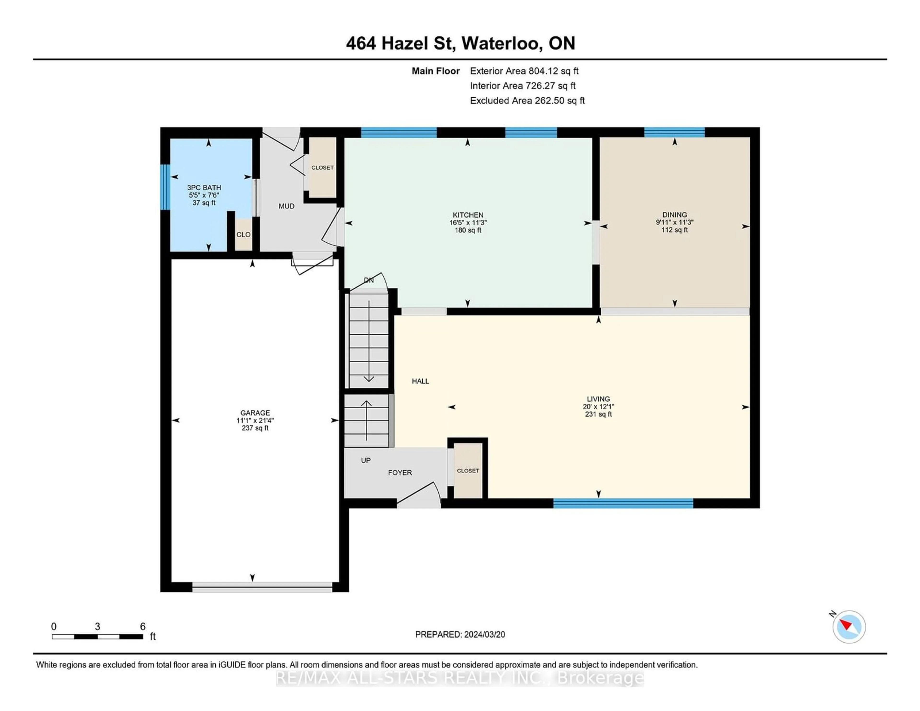 Floor plan for 464 Hazel St, Waterloo Ontario N2L 3R1