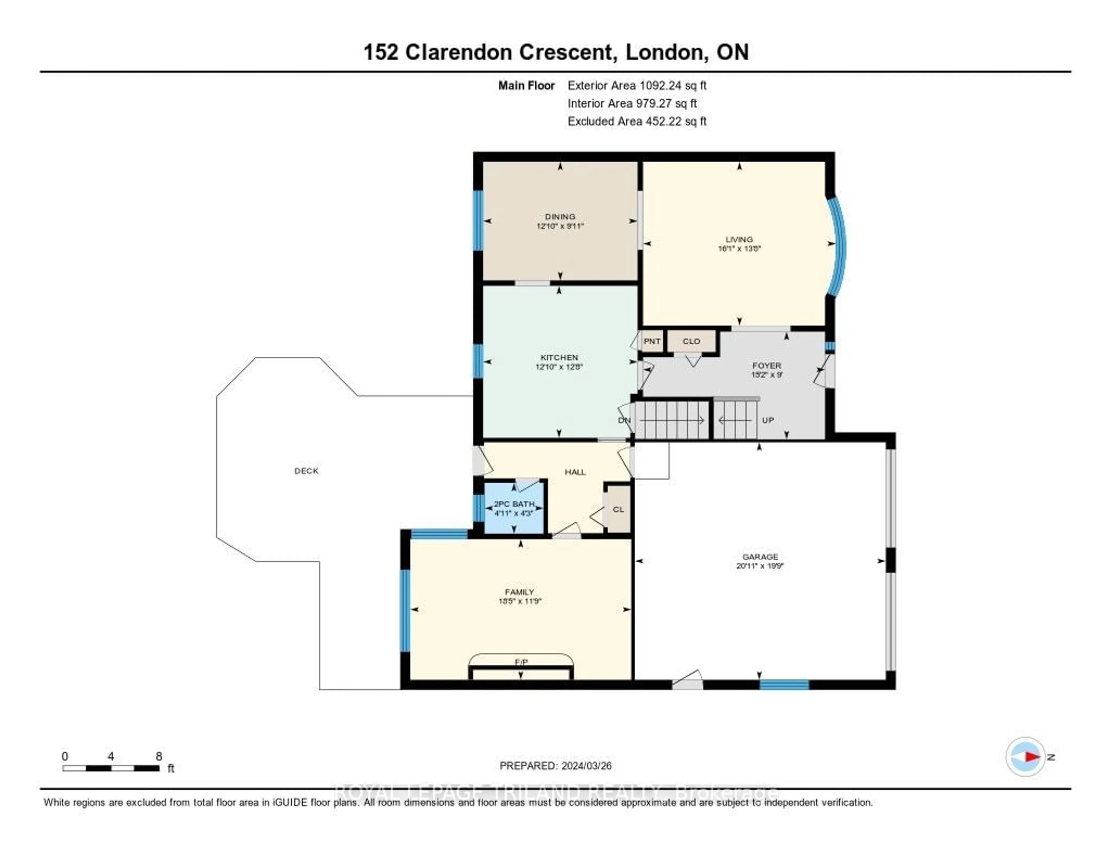 Floor plan for 152 Clarendon Cres, London Ontario N6C 5B8