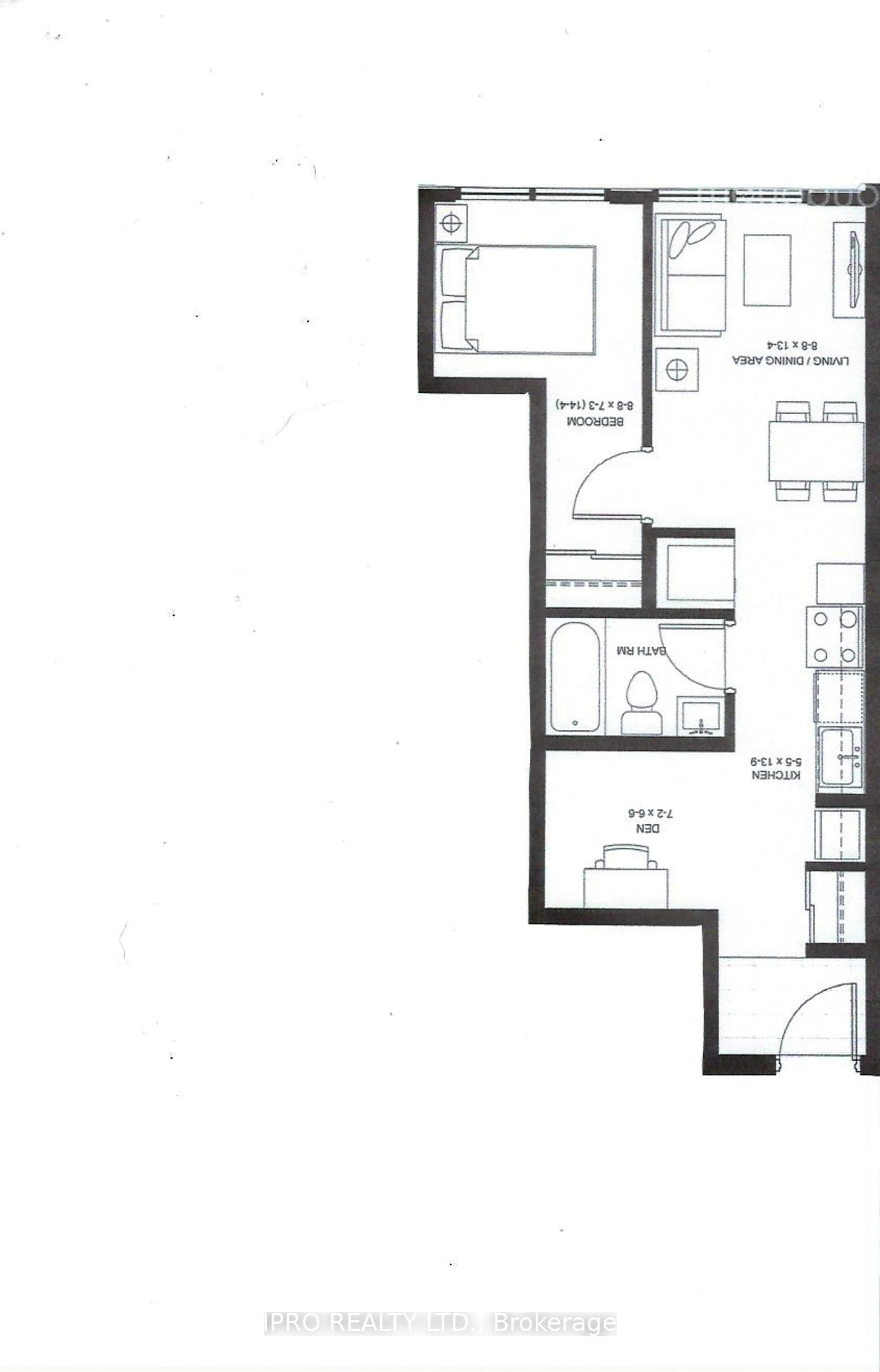 Floor plan for 257 Hemlock St #618, Waterloo Ontario N2L 3R4