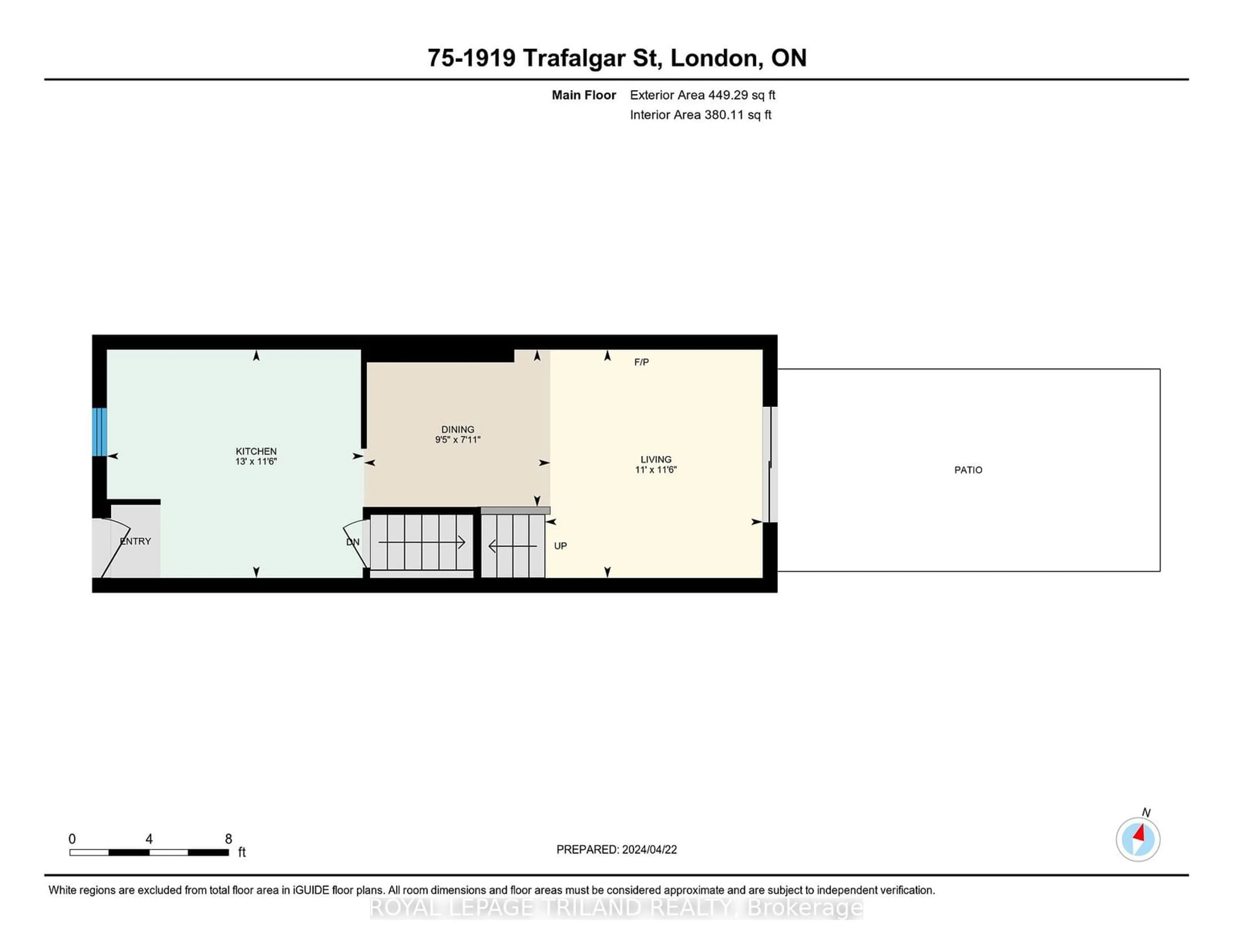 Floor plan for 1919 Trafalgar St #75, London Ontario N5V 1A1