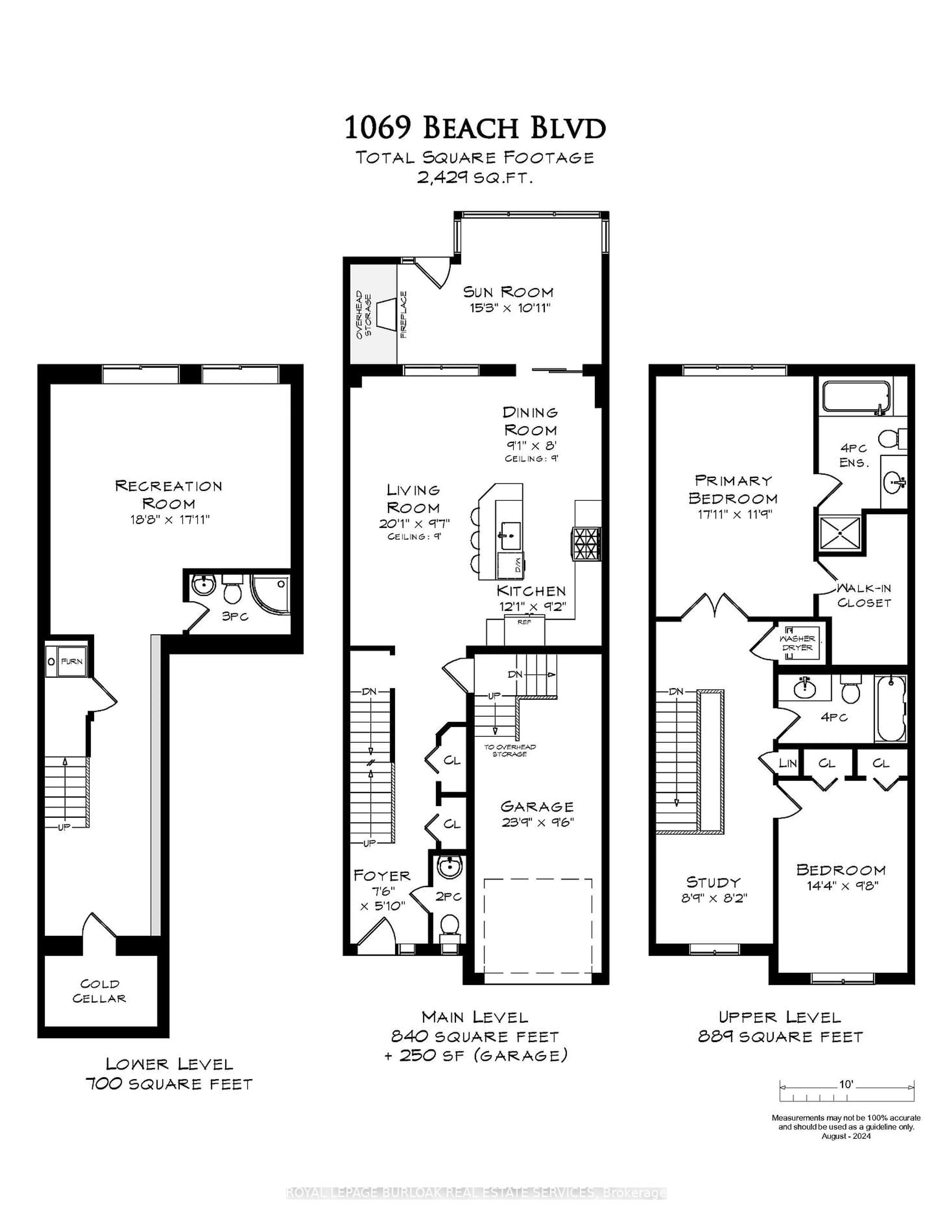 Floor plan for 1069 Beach Blvd, Hamilton Ontario L8H 6Z9