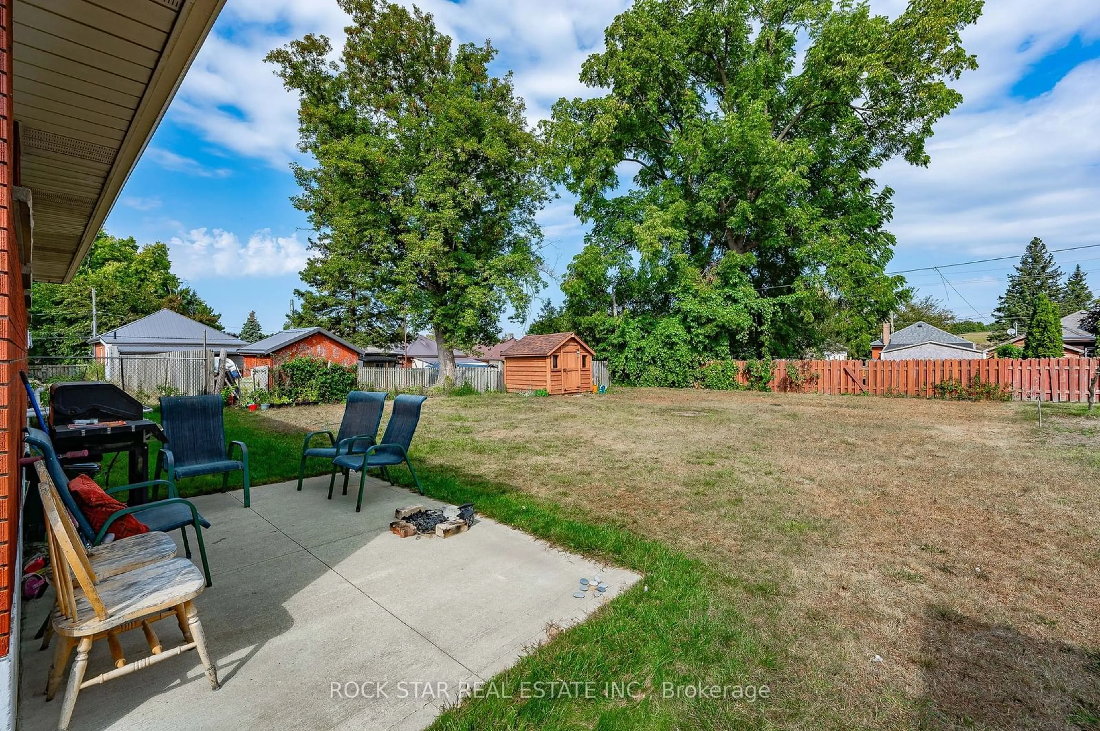 Patio, the fenced backyard for 236 Bruce St, Brantford Ontario N3S 4Z9