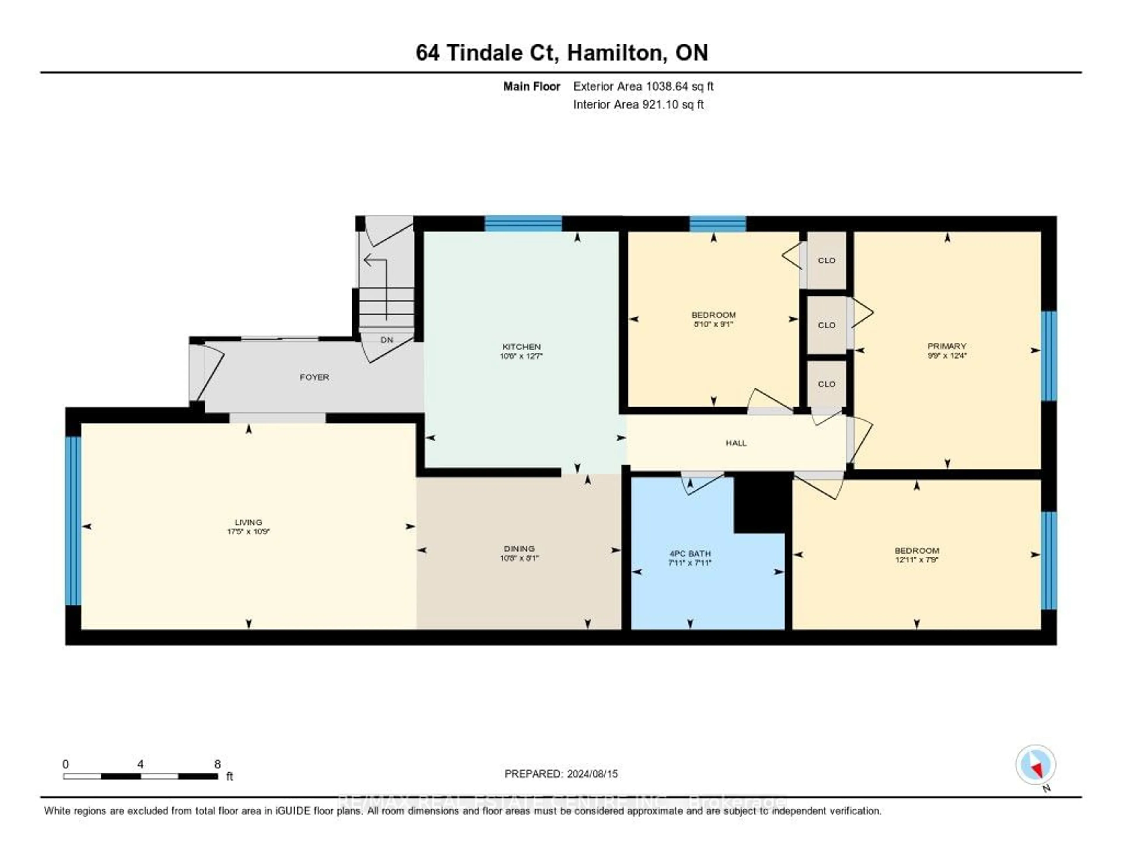 Floor plan for 64 Tindale Crt, Hamilton Ontario L8K 6C7