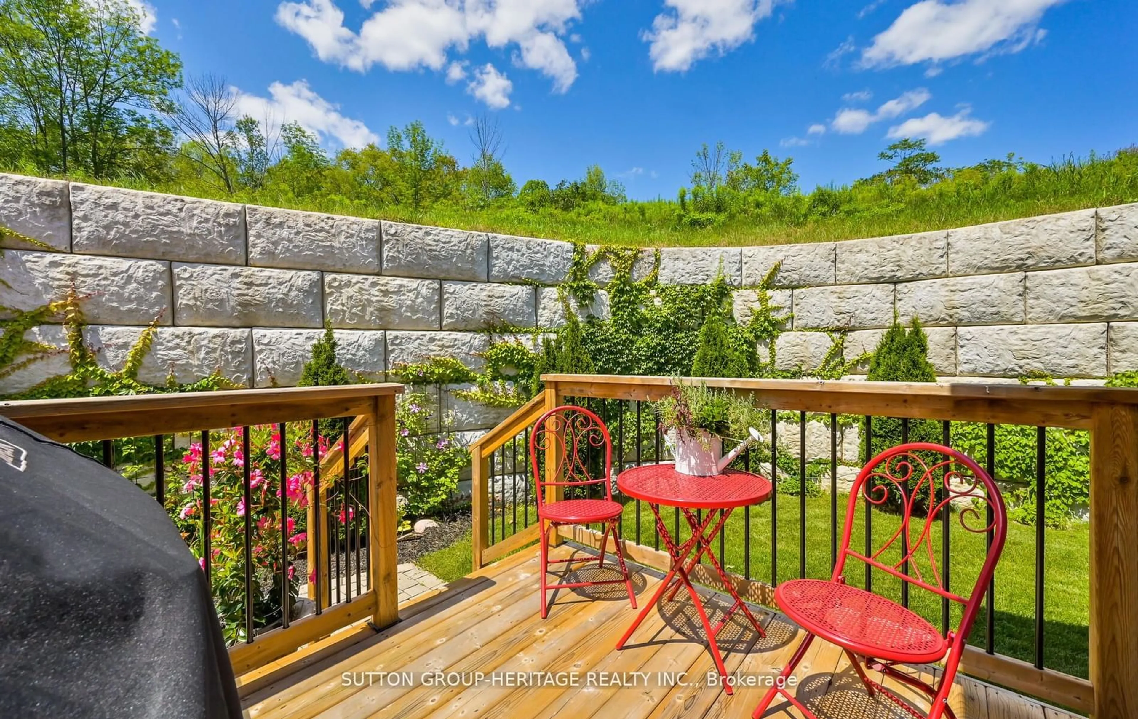 Patio, the fenced backyard for 120 Orchard Way, Trent Hills Ontario K0K 3K0