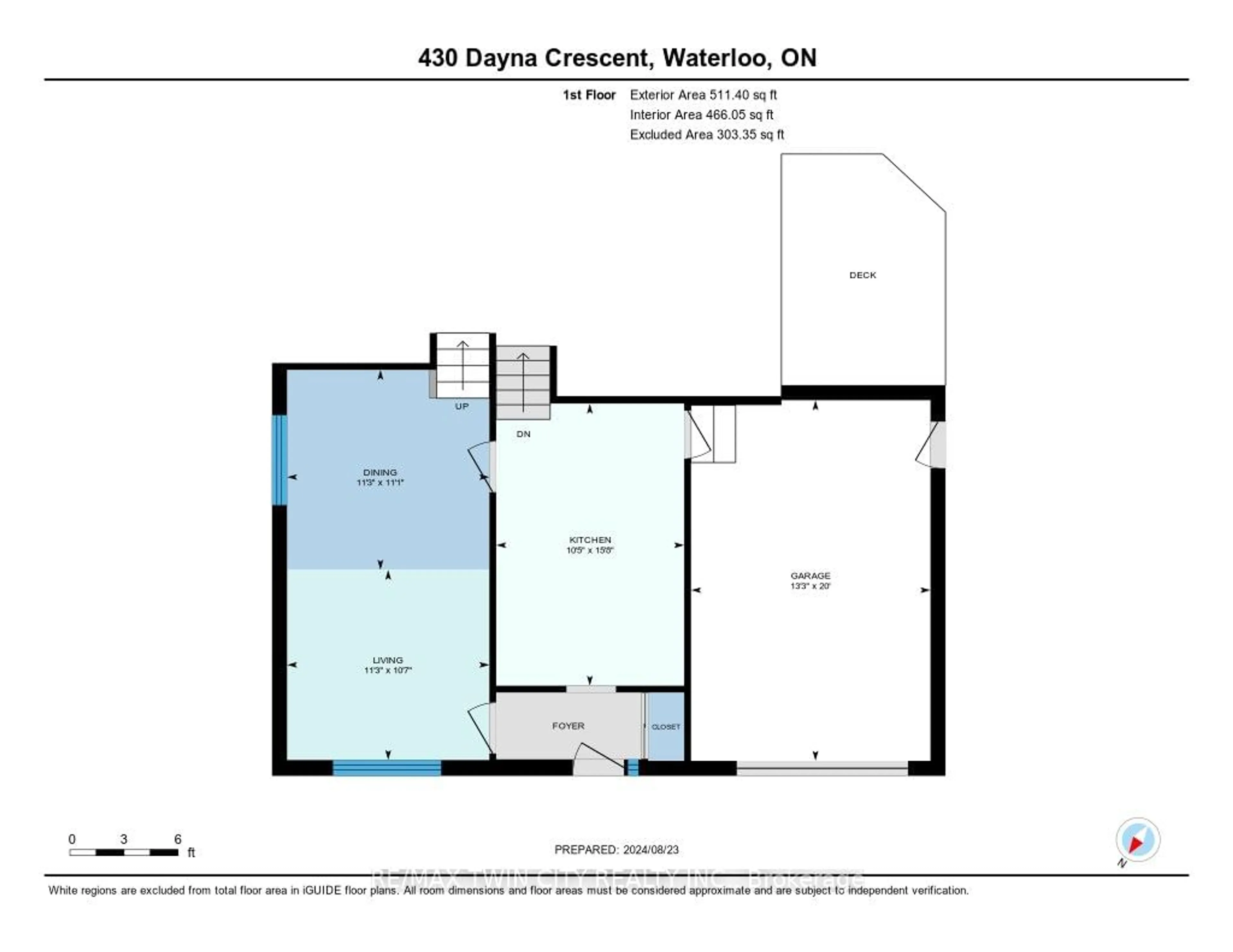 Floor plan for 430 Dayna Cres, Waterloo Ontario N2K 3K7