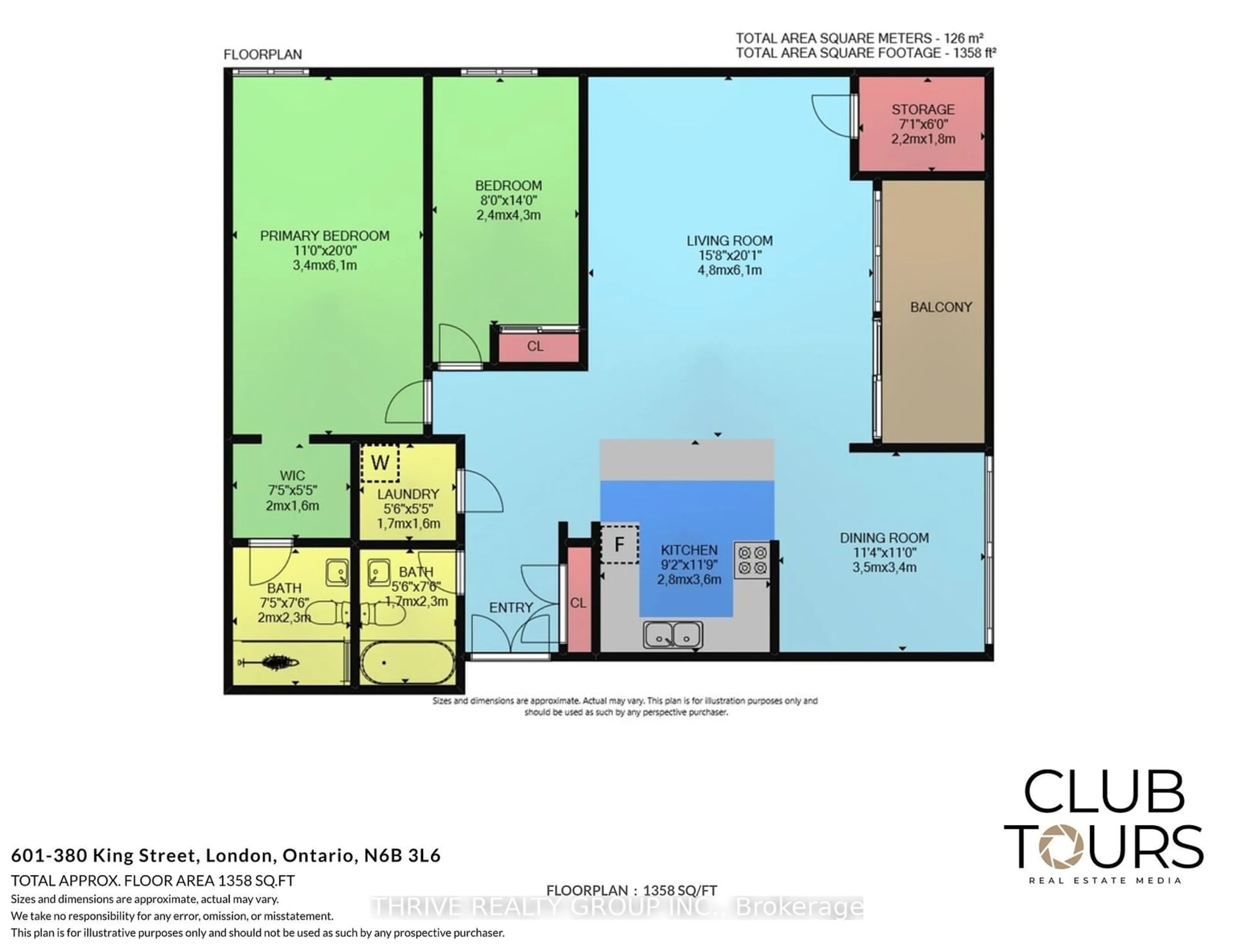 Floor plan for 380 King St #601, London Ontario N6B 3L6