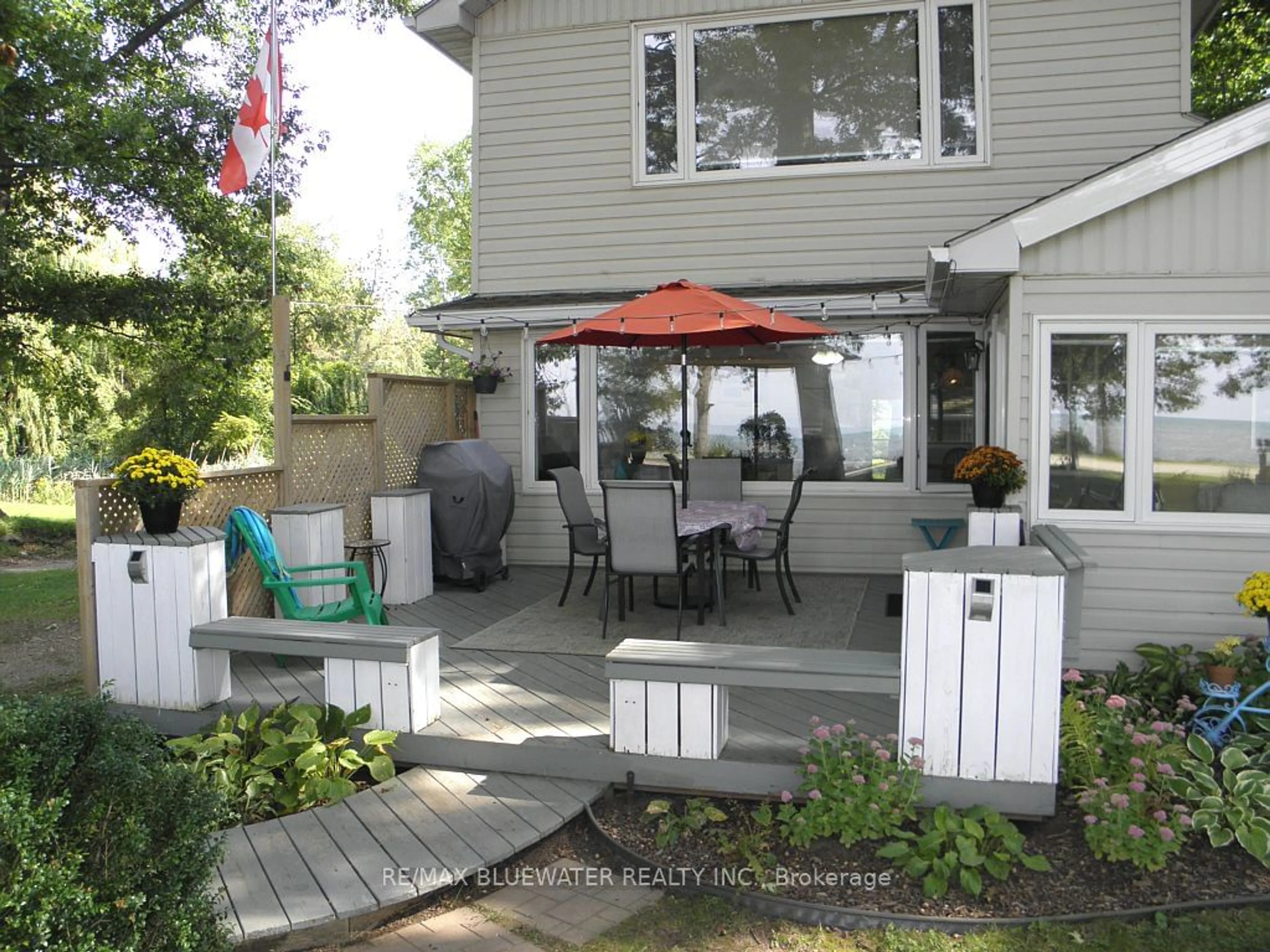 Patio, the fenced backyard for 9714 Lake Rd, Lambton Shores Ontario N0N 1J1