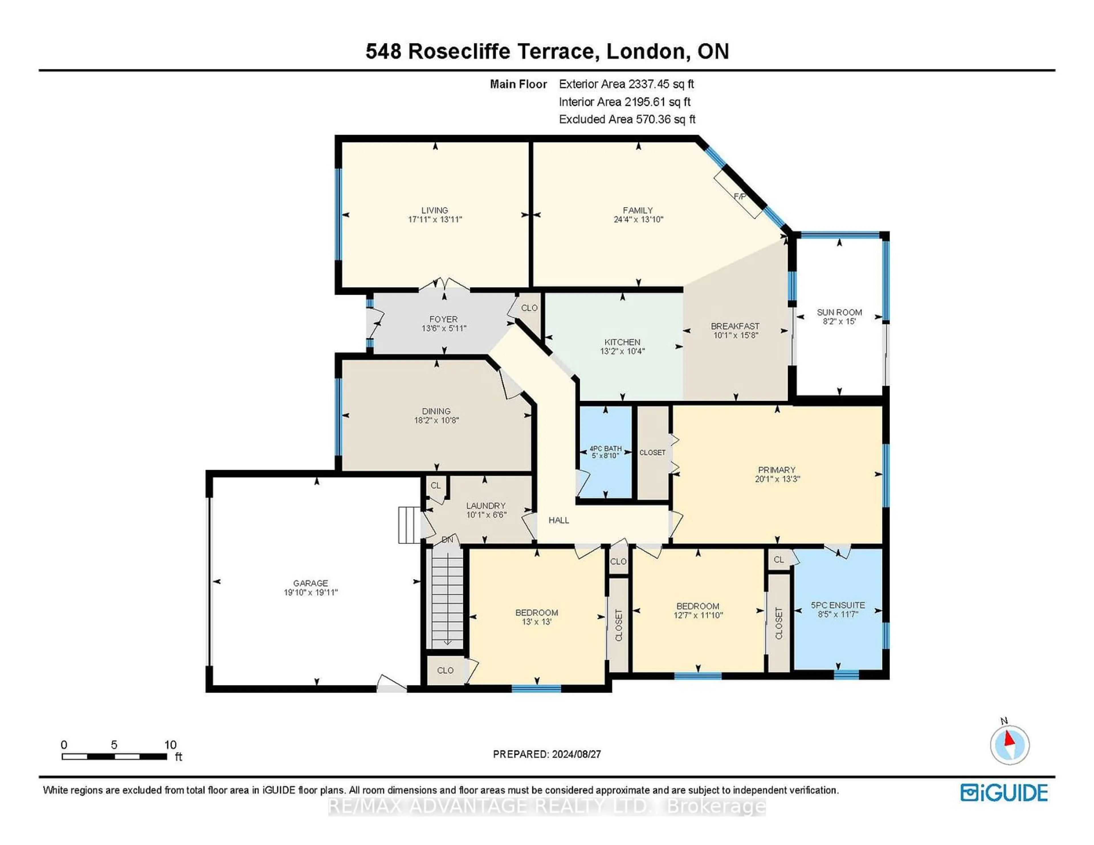 Floor plan for 548 Rosecliffe Terr, London Ontario N6K 4H5