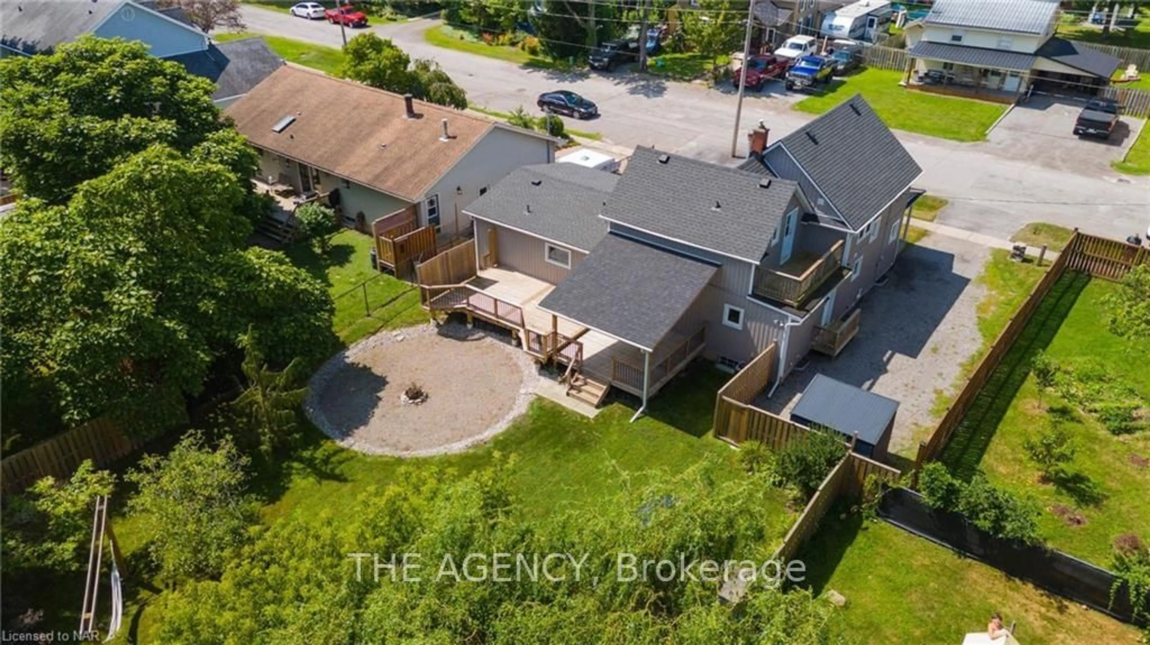 Frontside or backside of a home, the fenced backyard for 2540 Airline St, Fort Erie Ontario L0S 1S0