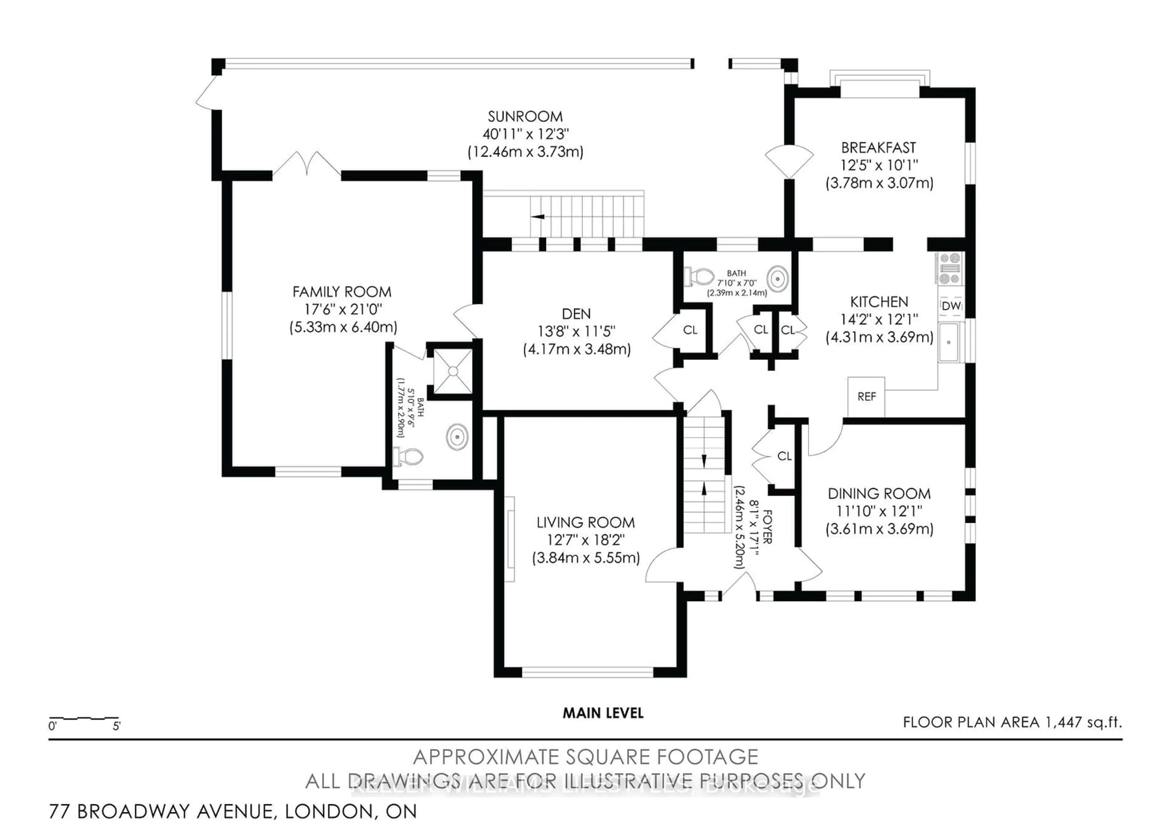 Floor plan for 77 Broadway Ave, London Ontario N6P 1A9