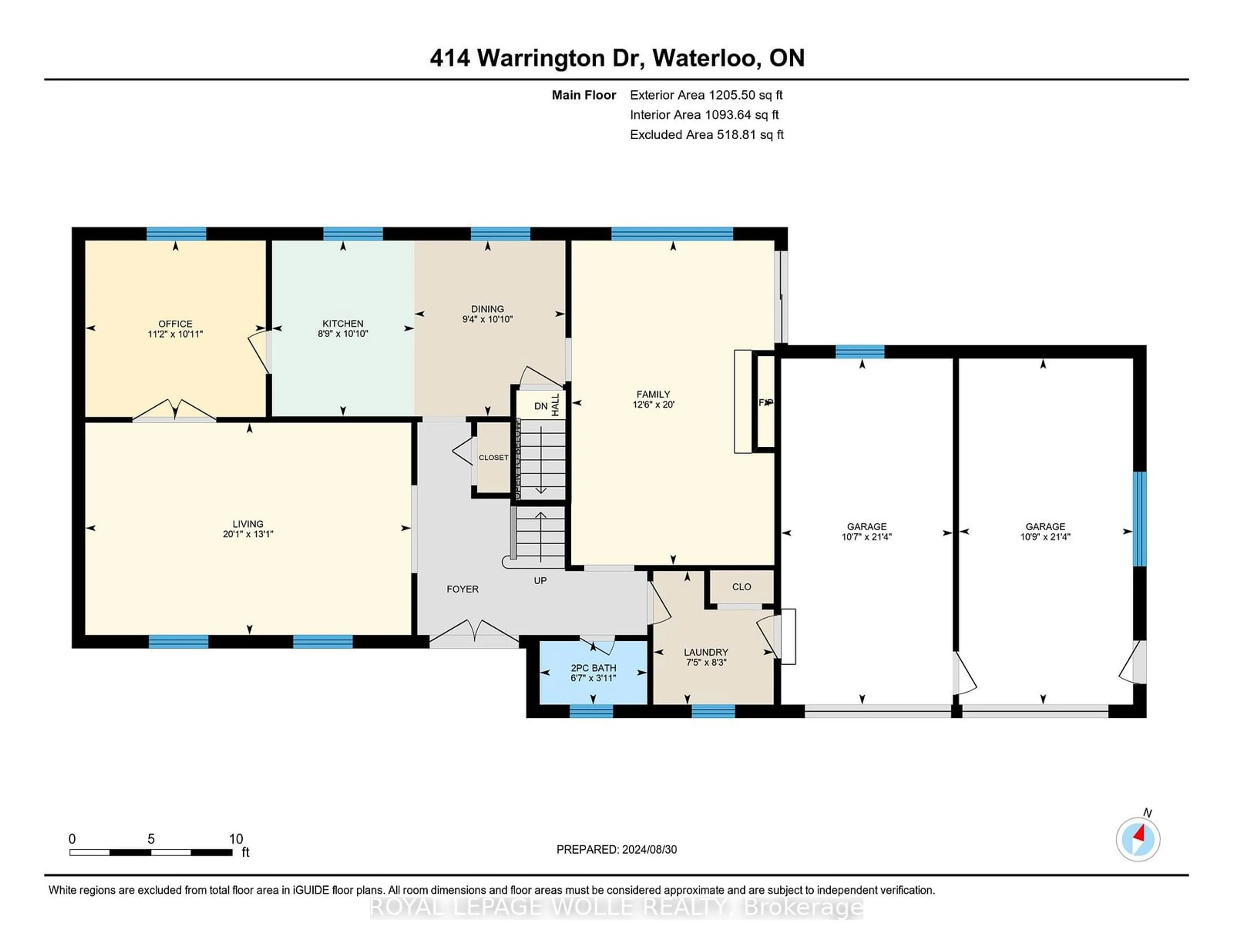 Floor plan for 414 Warrington Dr, Waterloo Ontario N2L 2P8